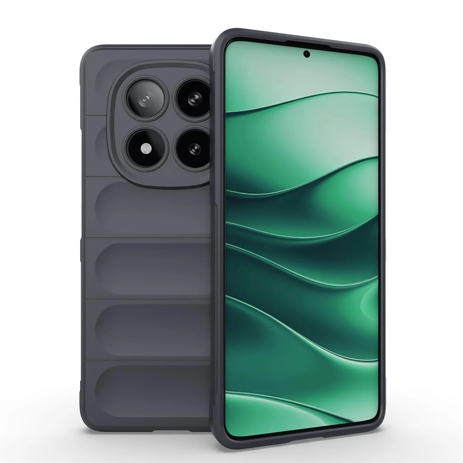 DL3 Mobilak Flexible Silicone and TPU Protective Case with Camera Protection for Xiaomi Redmi Note 14 Pro 4G - Dark Gray