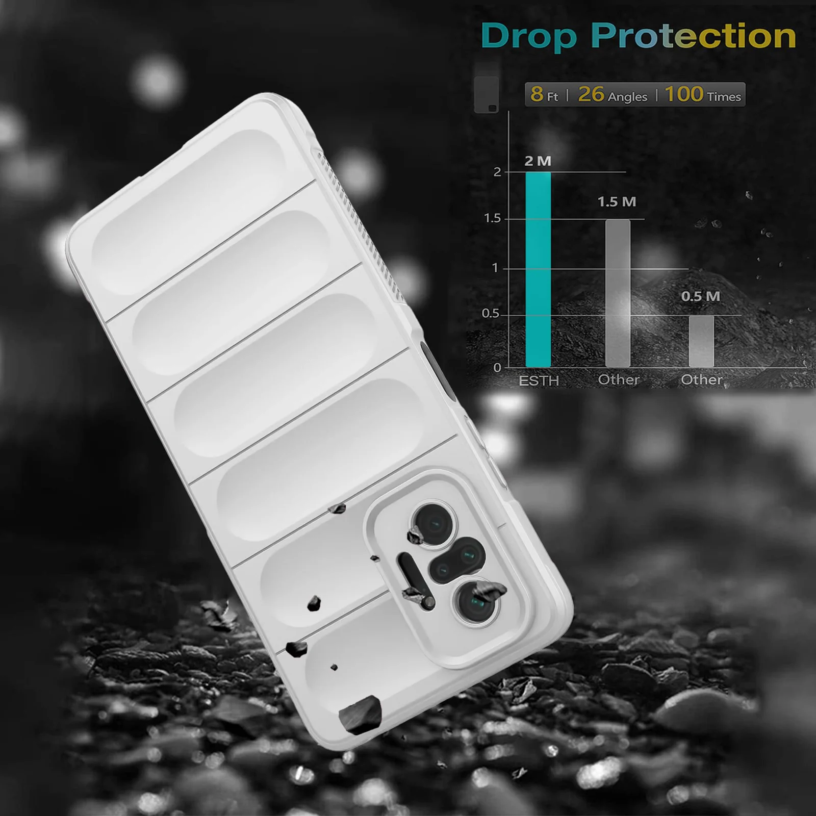 DL3 Mobilak Flexible Silicone and TPU Protective Case with Camera Protection for Xiaomi Redmi Note 10 Pro / Note 10 Pro Max - White
