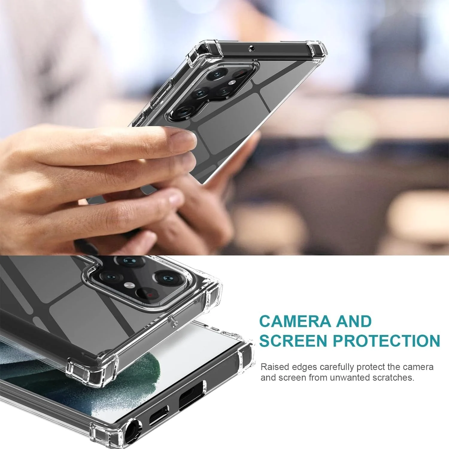 DL3 Mobilak Case Compatible with Samsung Galaxy S22 Ultra, Cover Silicone TPU Gorilla Anti-shock Shockproof Corners - Clear