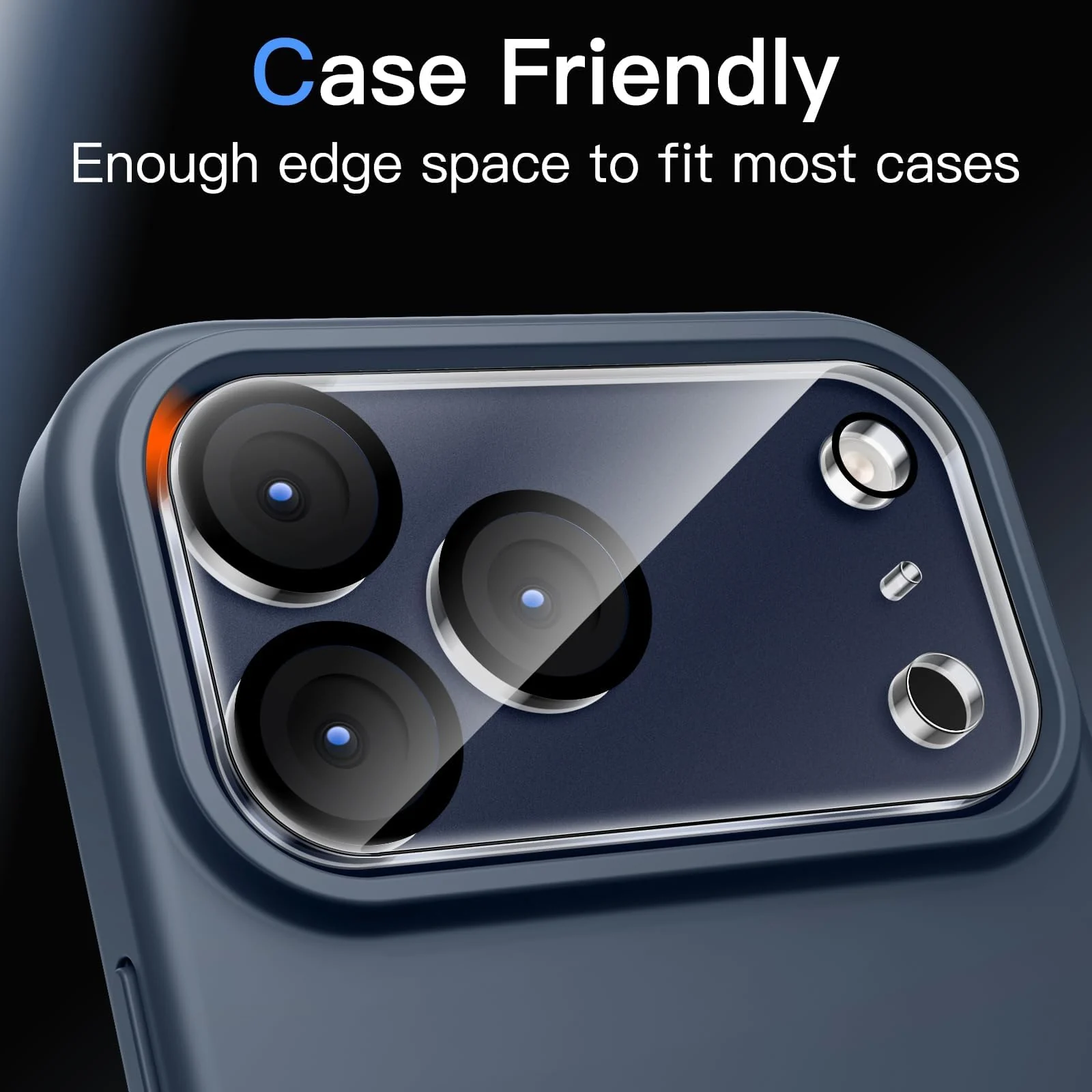 DL3 Mobilak Camera Lens Protector for iPhone 17 Pro Max 6.9-Inch, 9H Tempered Glass, Anti-Scratch, Case Friendly, Does Not Affect Night Shots, HD - Transparent