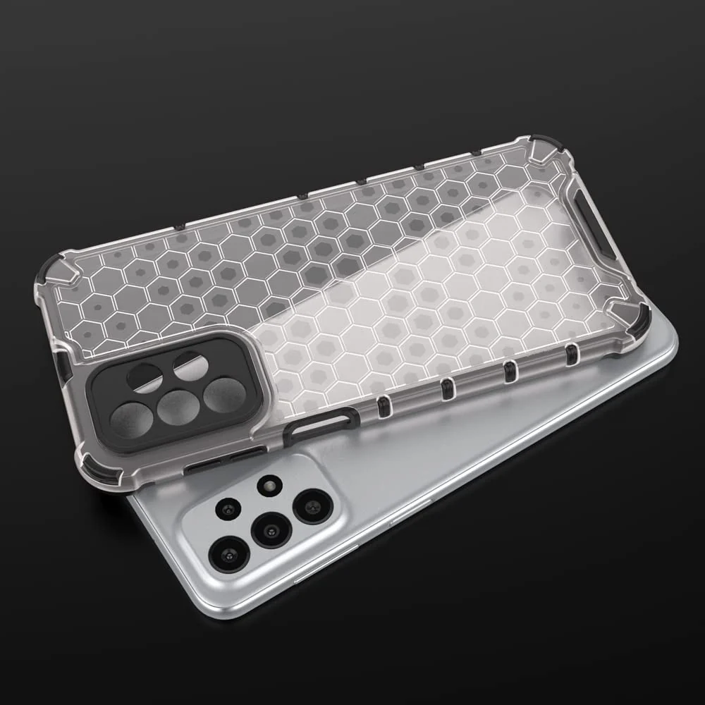 DL3 Mobilak Honeycomb Protective Case for Samsung Galaxy A23 5G / 4G, Shock-absorbing protection, Transparent design, Slim, lightweight profile - Clear