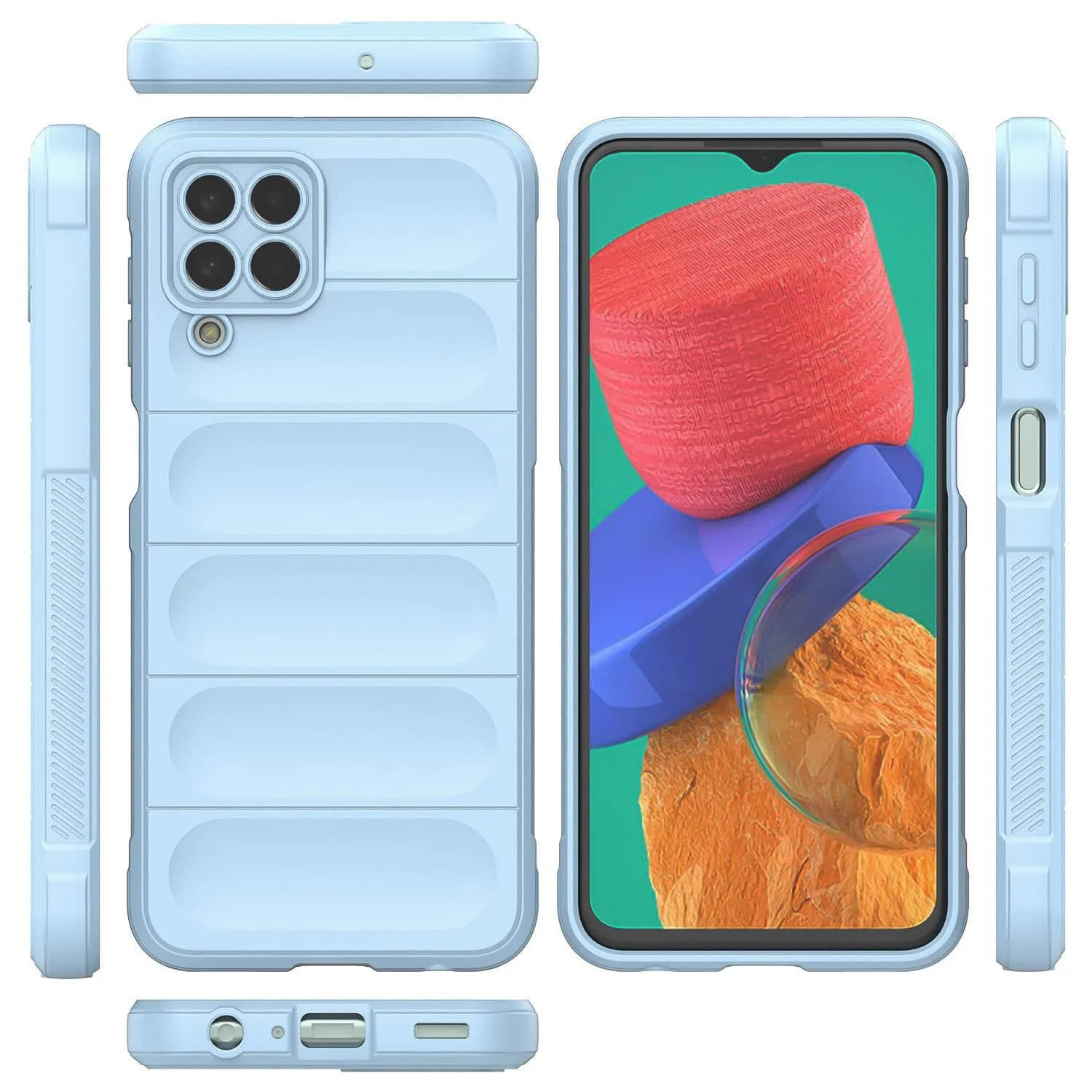 DL3 Mobilak Flexible Silicone and TPU Protective Case with Camera Protection for Samsung Galaxy M33 5G - Baby Blue
