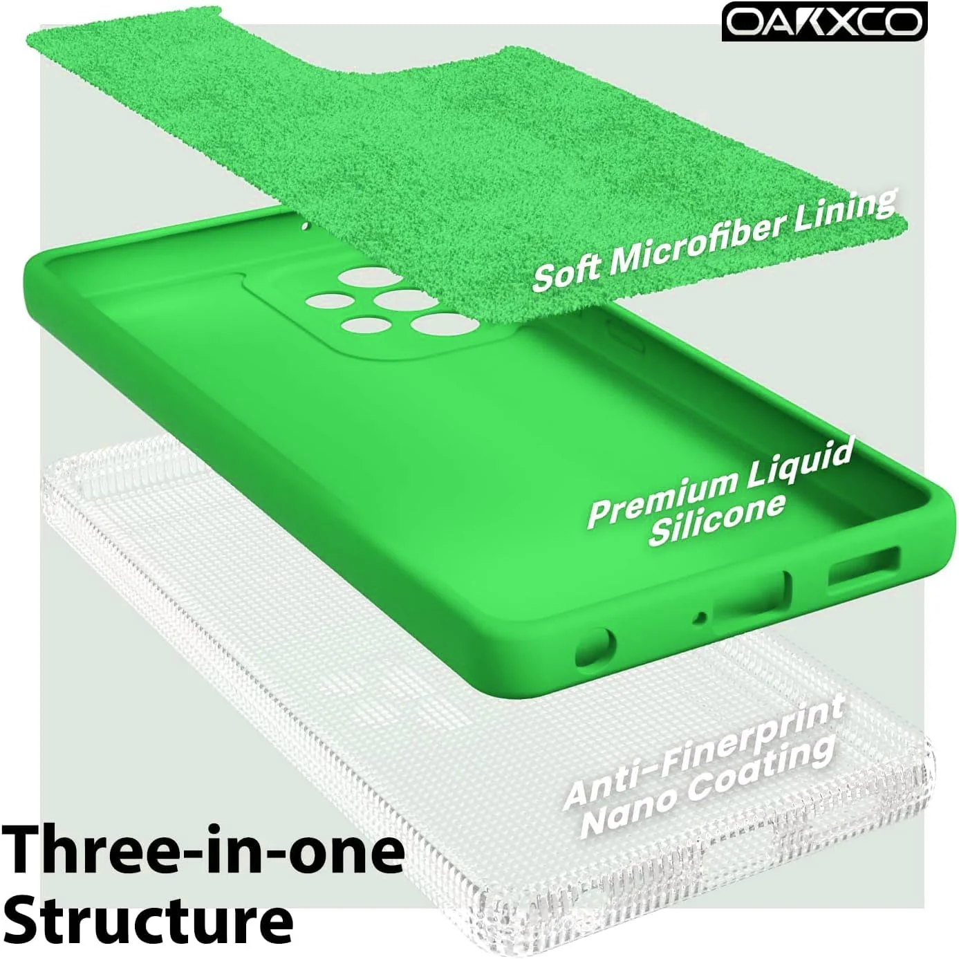 DL3 Mobilak Soft Silicone Protective Case for Samsung Galaxy A72 with Microfiber Lining and Shockproof Design - Neon Green