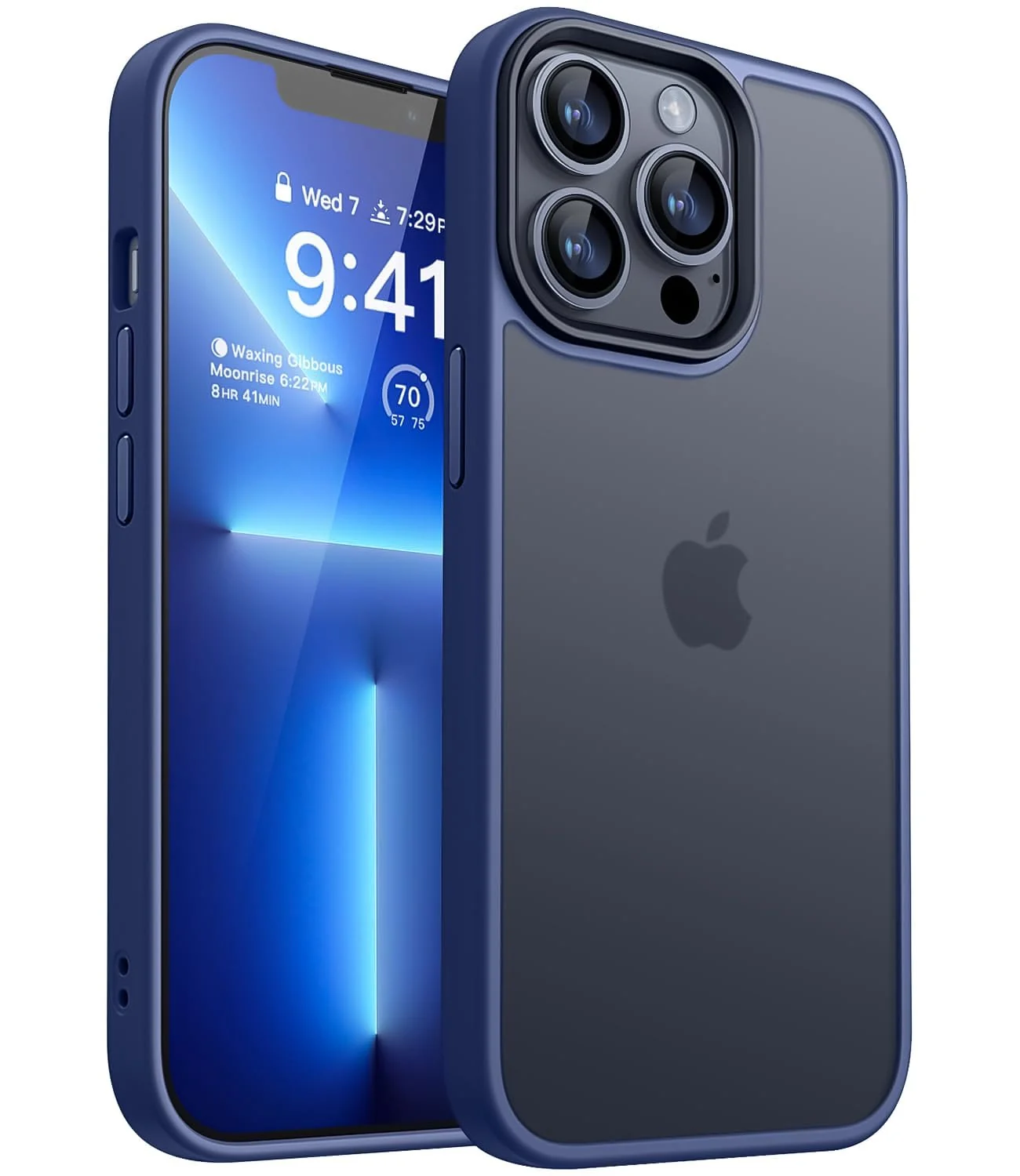 DL3 Mobilak Matte Protective Case for iPhone 13 Pro / iPhone 14 with Camera Protection and Shockproof Design - Blue