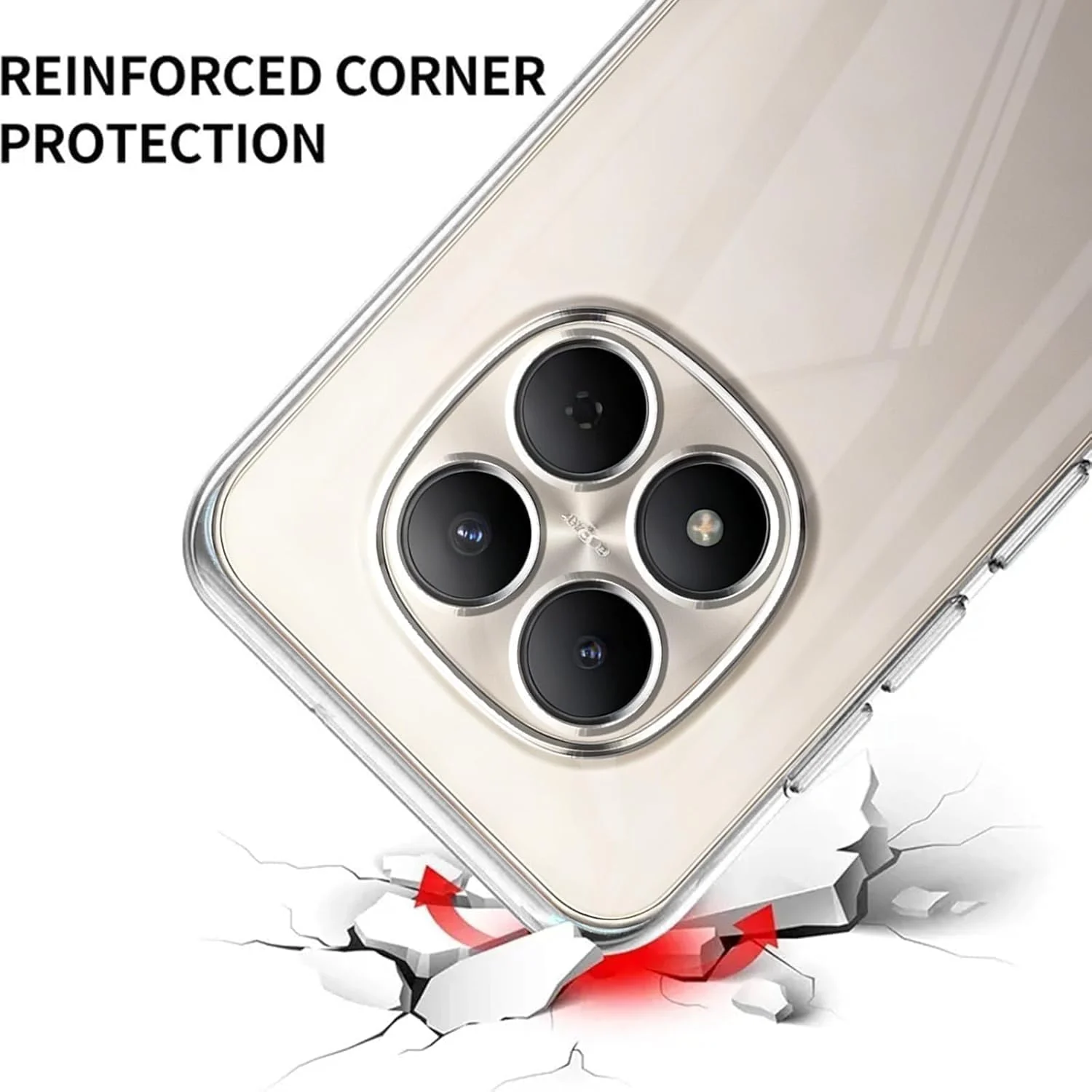 DL3 Mobilak Camera Protective Case Compatible with Xiaomi Redmi Note 15 Pro+ / Note 15 Pro Plus Case, Mobile Phone Case Samsung Thin Soft Silicone Anti-Yellow Protective Case - Clear