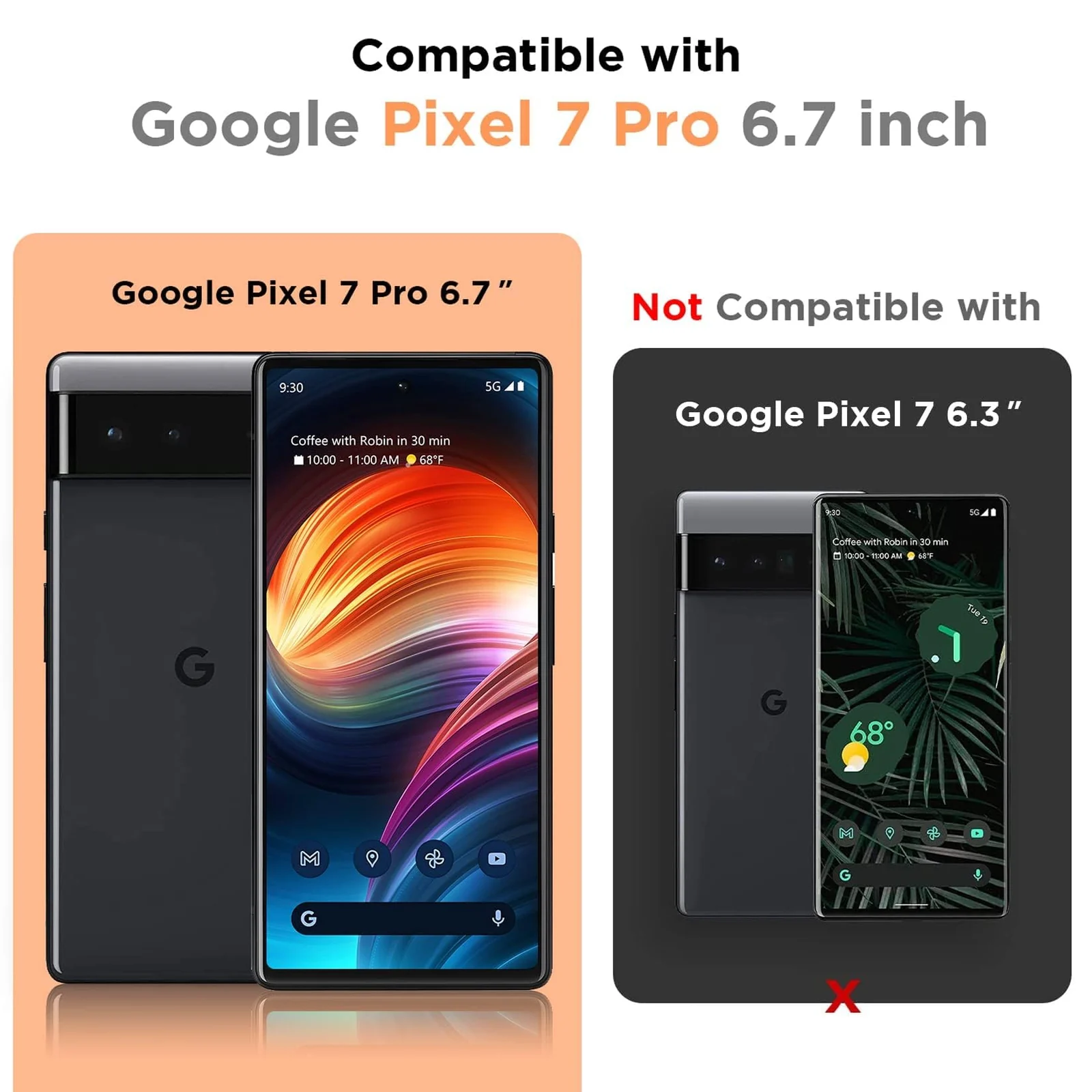 DL3 Mobilak Google Pixel 7 Pro Camera Lens Protector Tempered Glass Screen Protector HD [Full Coverage][Anti-Scratch] Drop Protection Ultra Clear/Thin Lens Protector Case - Black
