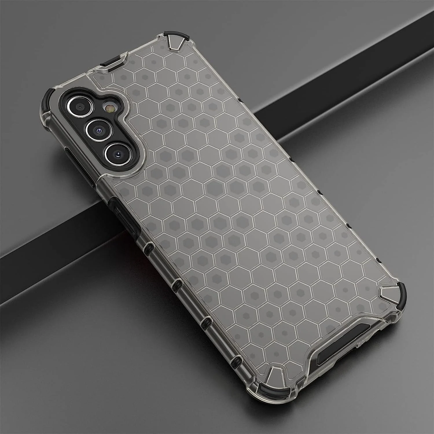 DL3 Mobilak Clear PC and TPU Protective Case for Samsung Galaxy A34 4G / 5G with Shockproof Design - Black
