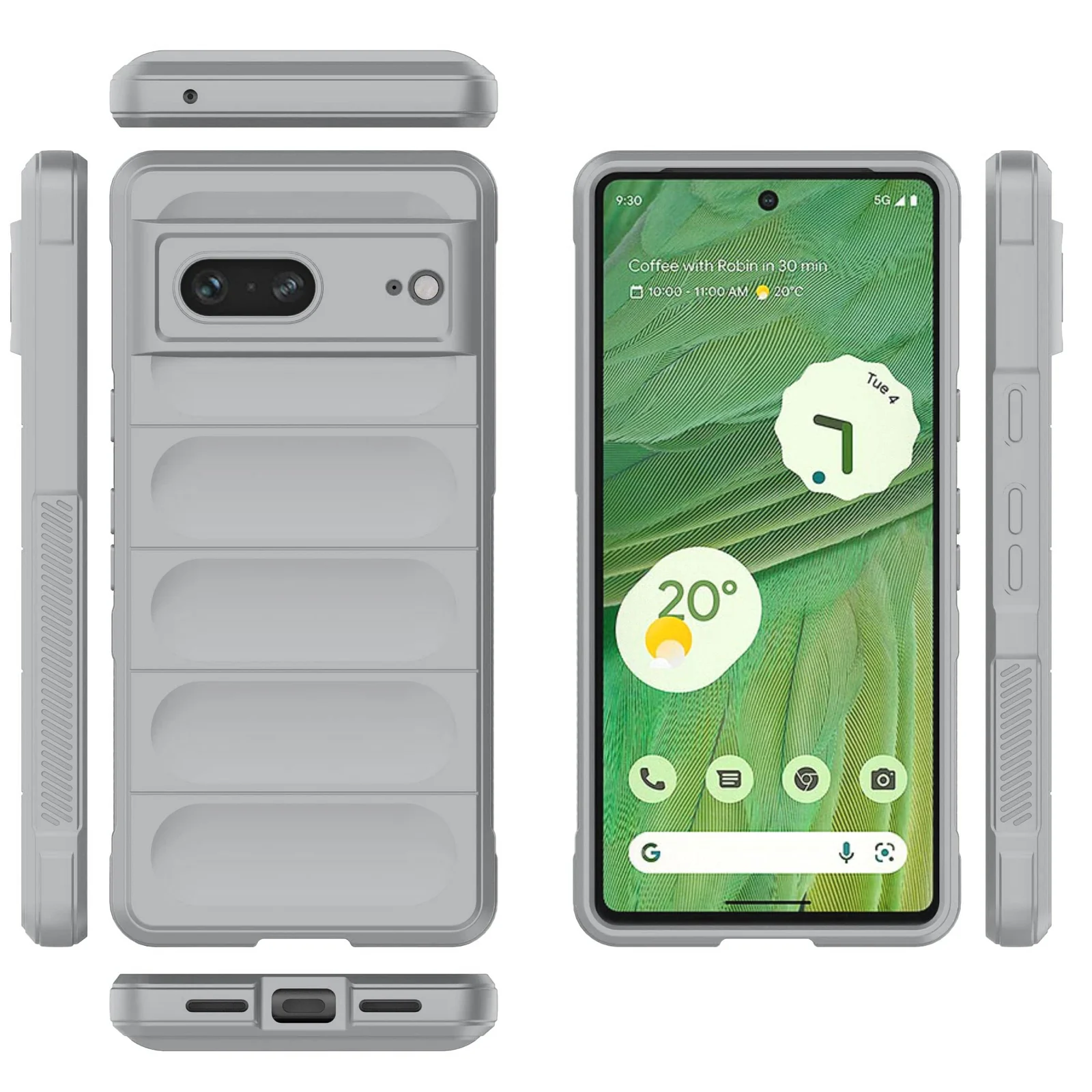DL3 Mobilak Flexible Silicone and TPU Protective Case with Camera Protection for Google Pixel 7 - Gray