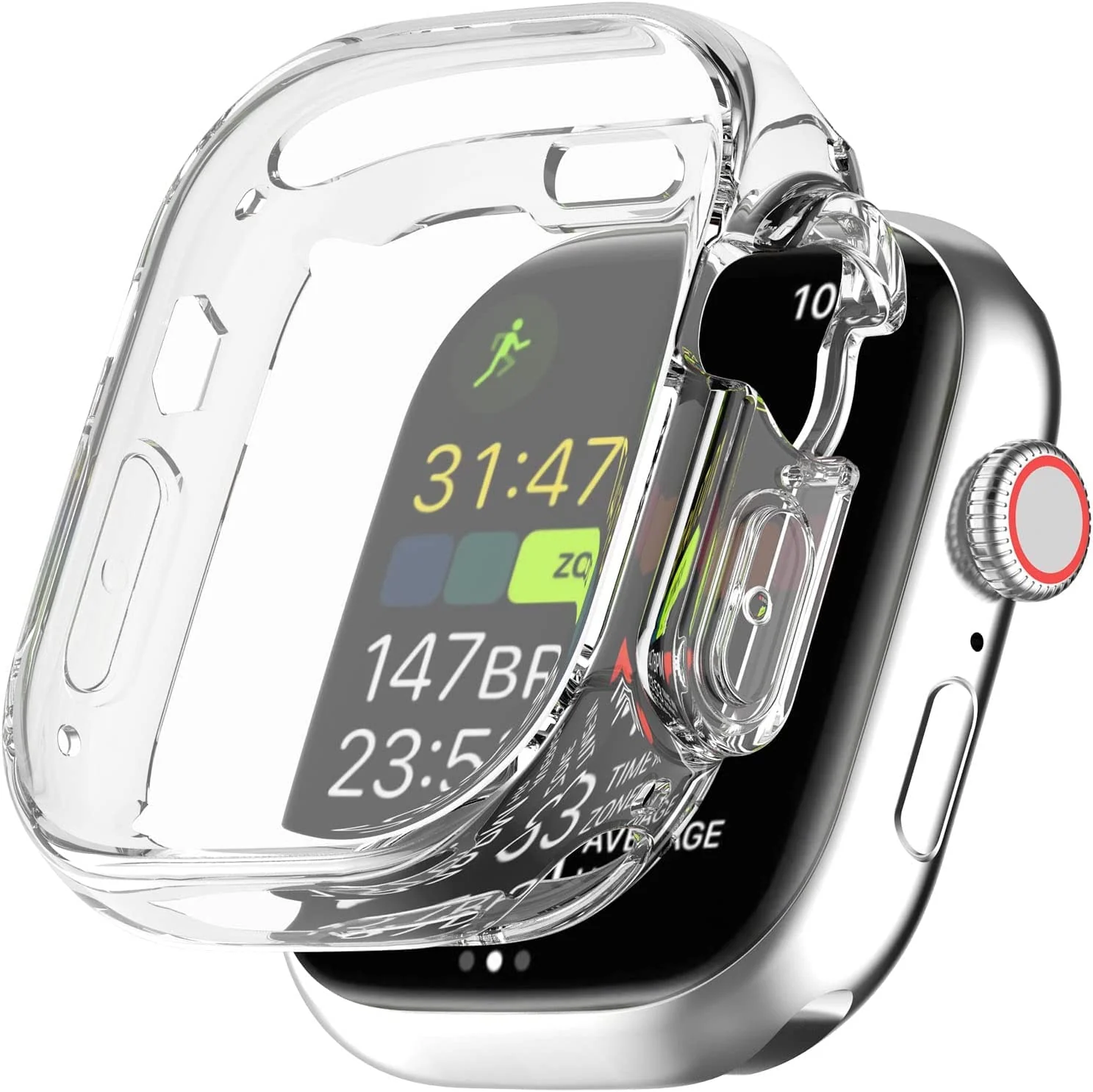 DL3 Mobilak Case Compatible with Apple Watch Ultra 49mm Case Watch Soft TPU Shockproof Cover Slim Guard Thin Bumper Shell Protector - Clear