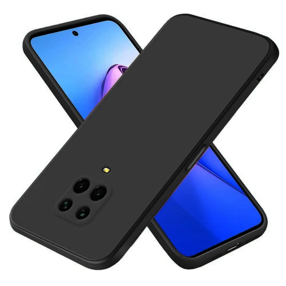 DL3 Mobilak Silicone Protective Case for Xiaomi Redmi Note 9S / 9 Pro / 9 Pro Max, Shock-absorbing protection, Scratch-resistant surface, Soft microfiber lining - Black