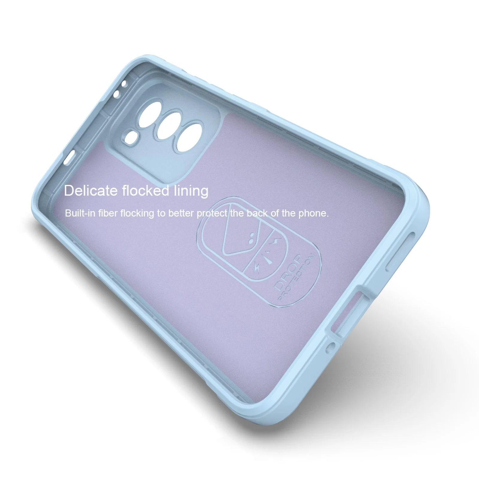DL3 Mobilak Soft Silicone Protective Case for OPPO Reno 12 5G with Camera Protection and Shockproof Design - Baby Blue