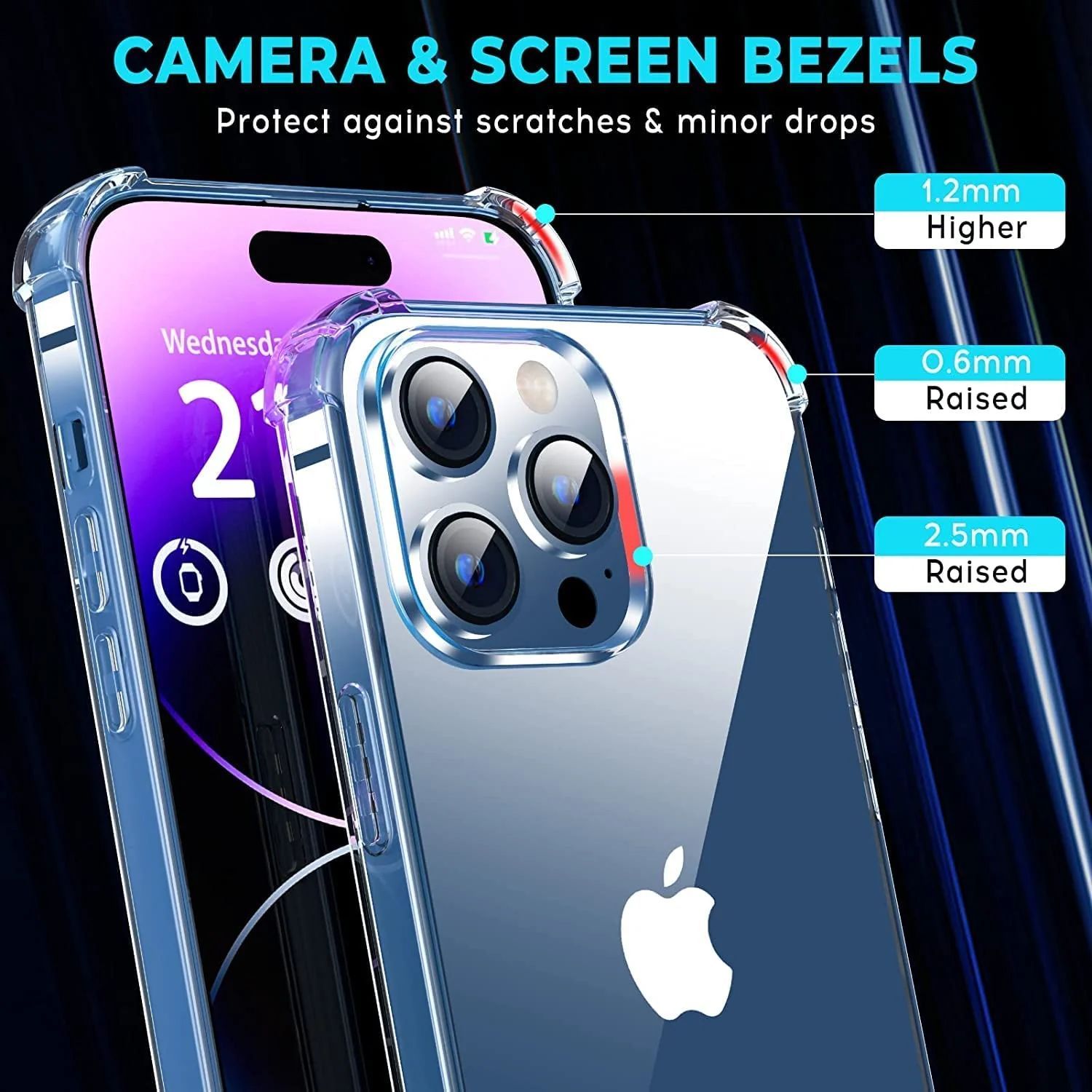DL3 Mobilak Clear TPU Case for iPhone 12 Pro Max, Camera protection, Shock-absorbing protection, Non-slip grip - Clear