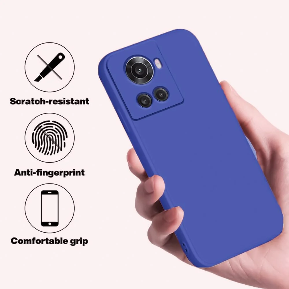 DL3 Mobilak OnePlus 10R Case, Soft Flexible Silicone Gel Rubber Bumper Cover, Full Body Shockproof Protective Phone Case - Royal Blue