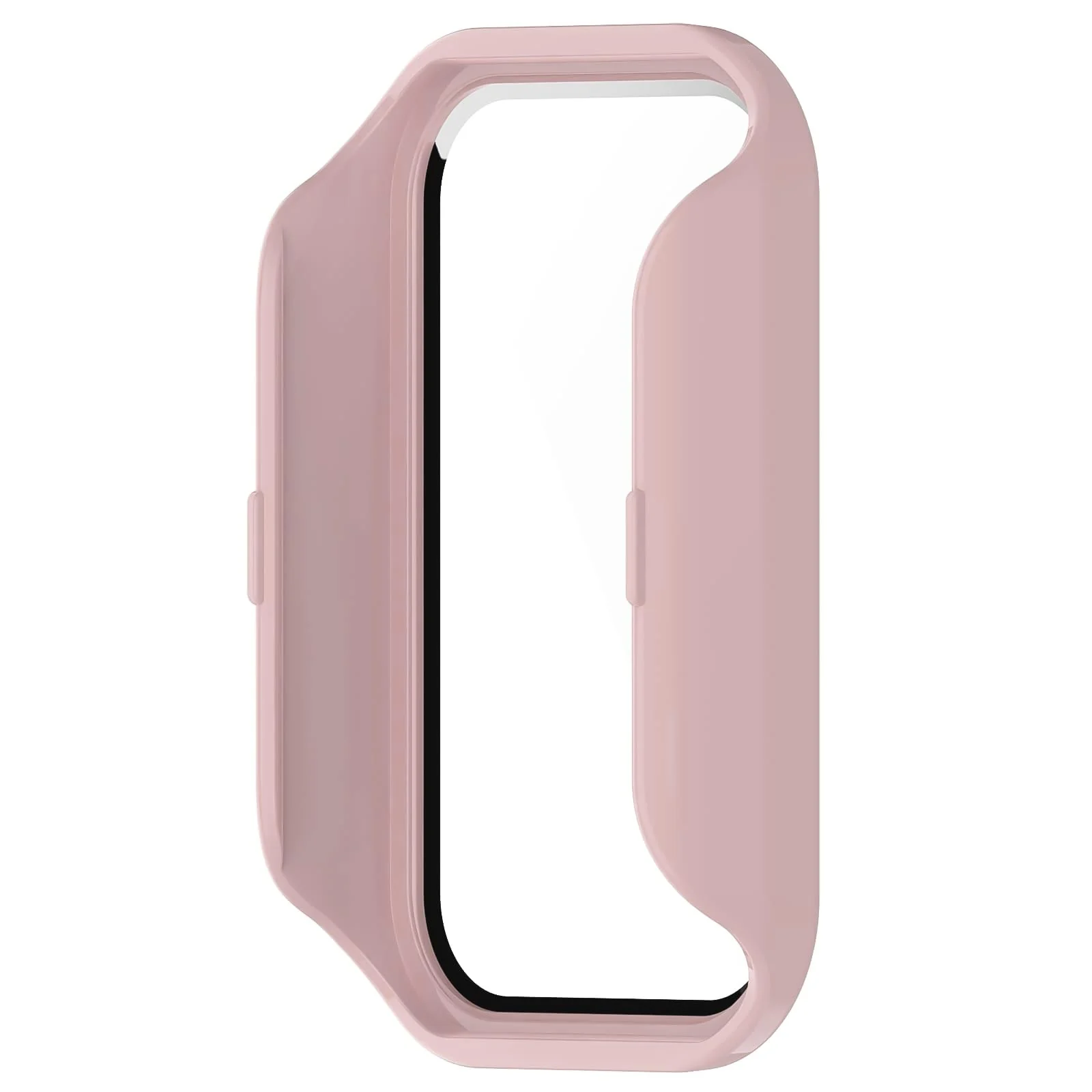 DL3 Mobilak Case Compatible with Xiaomi Redmi Band 2/ Xiaomi Smart Band 8 Active, Full Coverage Slim Hard PC Case Protective Bumper Built-in Tempered Glass Screen Protector Shell - Pink