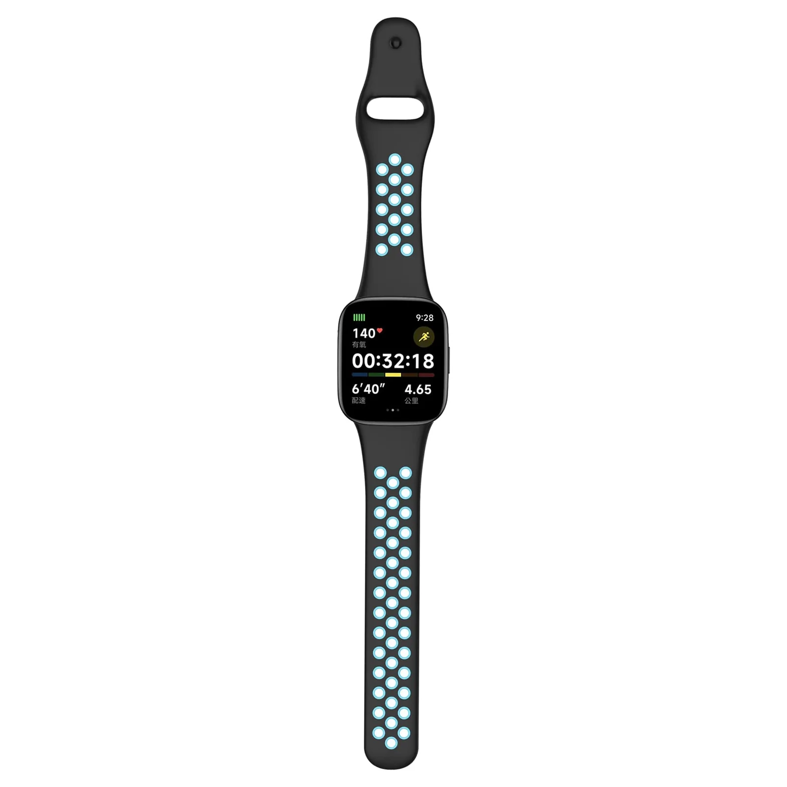 DL3 Mobilak Strap For Xiaomi Redmi Watch 3 (Not for Redmi Watch 3 Lite/Active), [Breathable] Soft Silicone Strap, Two Tone Band, Silicone Replacement Strap - Black