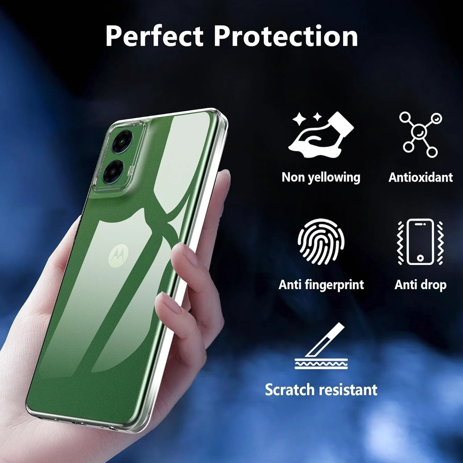 DL3 Mobilak Protective Case Compatible with Motorola Moto G35 5G Cover, Mobile Phone Case Thin Soft Silicone Anti-Yellow Protective Case - Clear