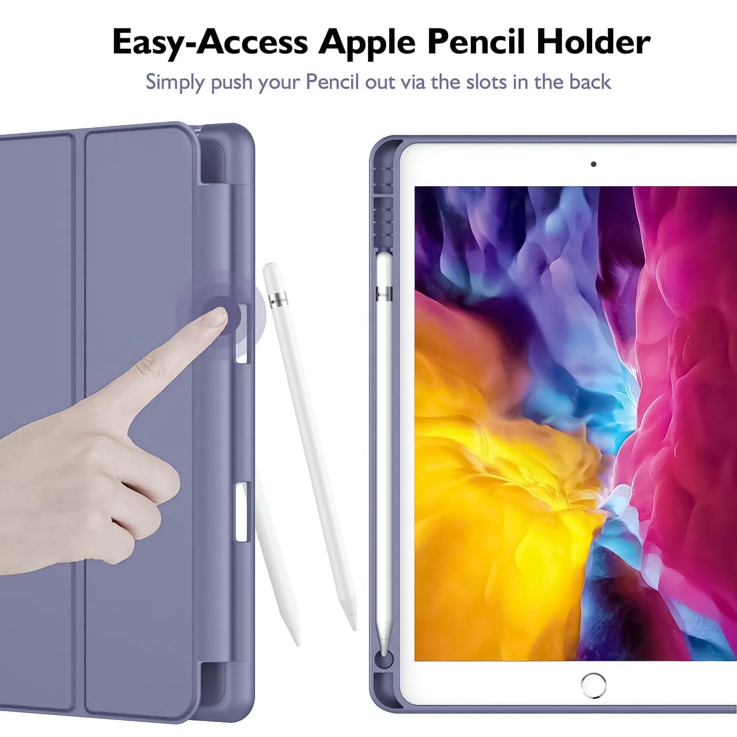 DL3 Mobilak Smart Case for Samsung Galaxy Tab A8 10.5 Inch 2021(-X200/-X205/-X207) with Pencil Holder, Soft TPU Smart Stand Back Cover Auto Wake/Sleep Feature - Lavender