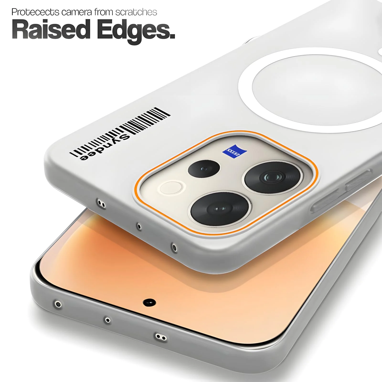 DL3 Mobilak Translucent Matte Case for Honor 600 Lite, Compatible with MagSafe accessories, Shock-absorbing protection, Integrated ring holder - Clear