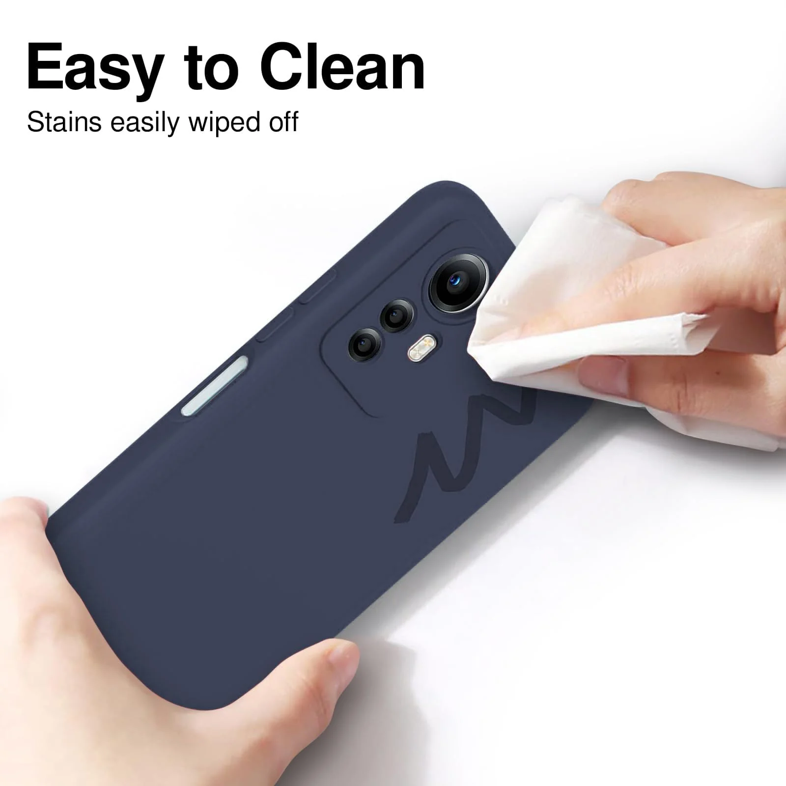 DL3 Mobilak Liquid Silicone Case for Xiaomi Redmi Note 12S, Shock-absorbing protection, Scratch-resistant surface, Soft microfiber lining - Midnight Blue
