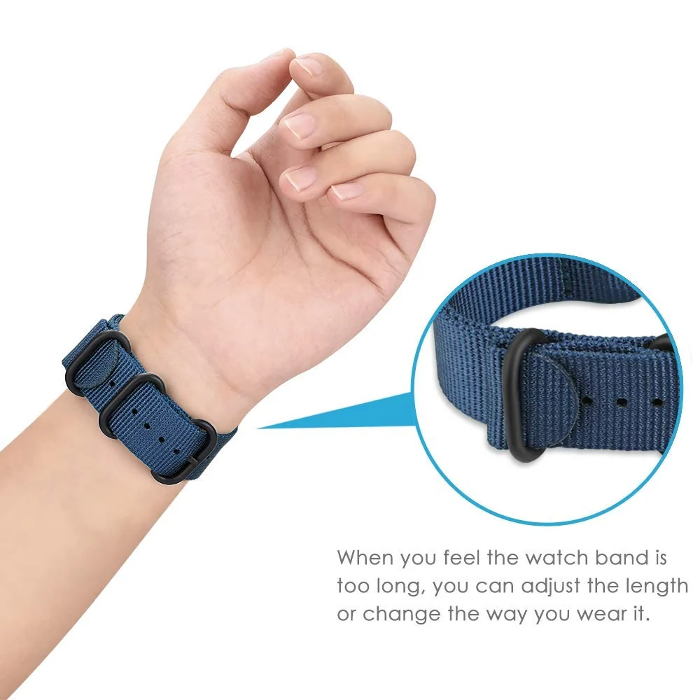 DL3 Mobilak Nylon Band Compatible with Xiaomi Redmi Watch 5 Active/Redmi Watch 5 Lite, 22mm Metal Buckle Sports Watch Strap Men Women Replacement Strap - A-blue