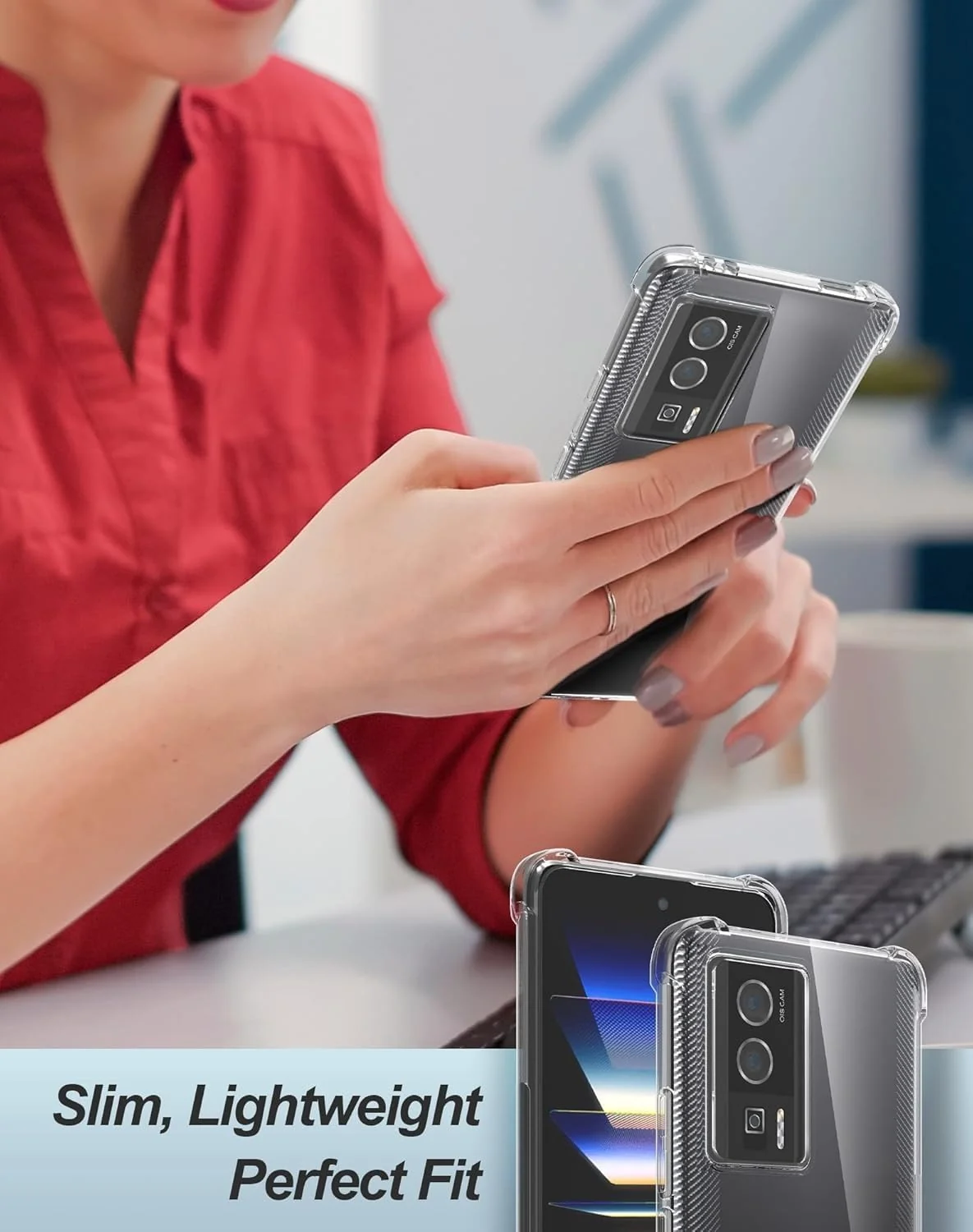 DL3 Mobilak Case Compatible with Xiaomi Poco F5 Pro, Cover Silicone Transparent TPU Gorilla Anti-shock Protector Camera Shockproof Corners - Clear