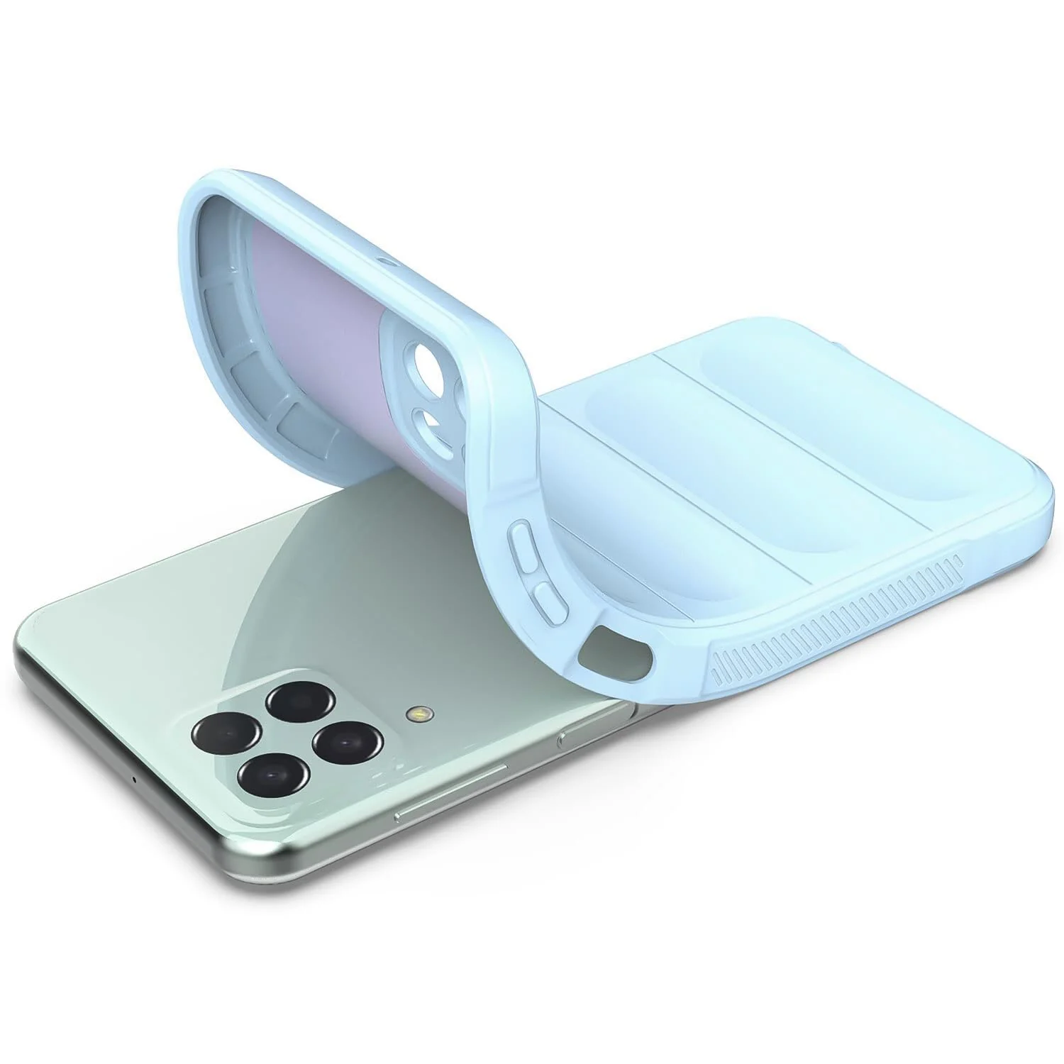 DL3 Mobilak Flexible Silicone and TPU Protective Case with Camera Protection for Samsung Galaxy M33 5G - Baby Blue