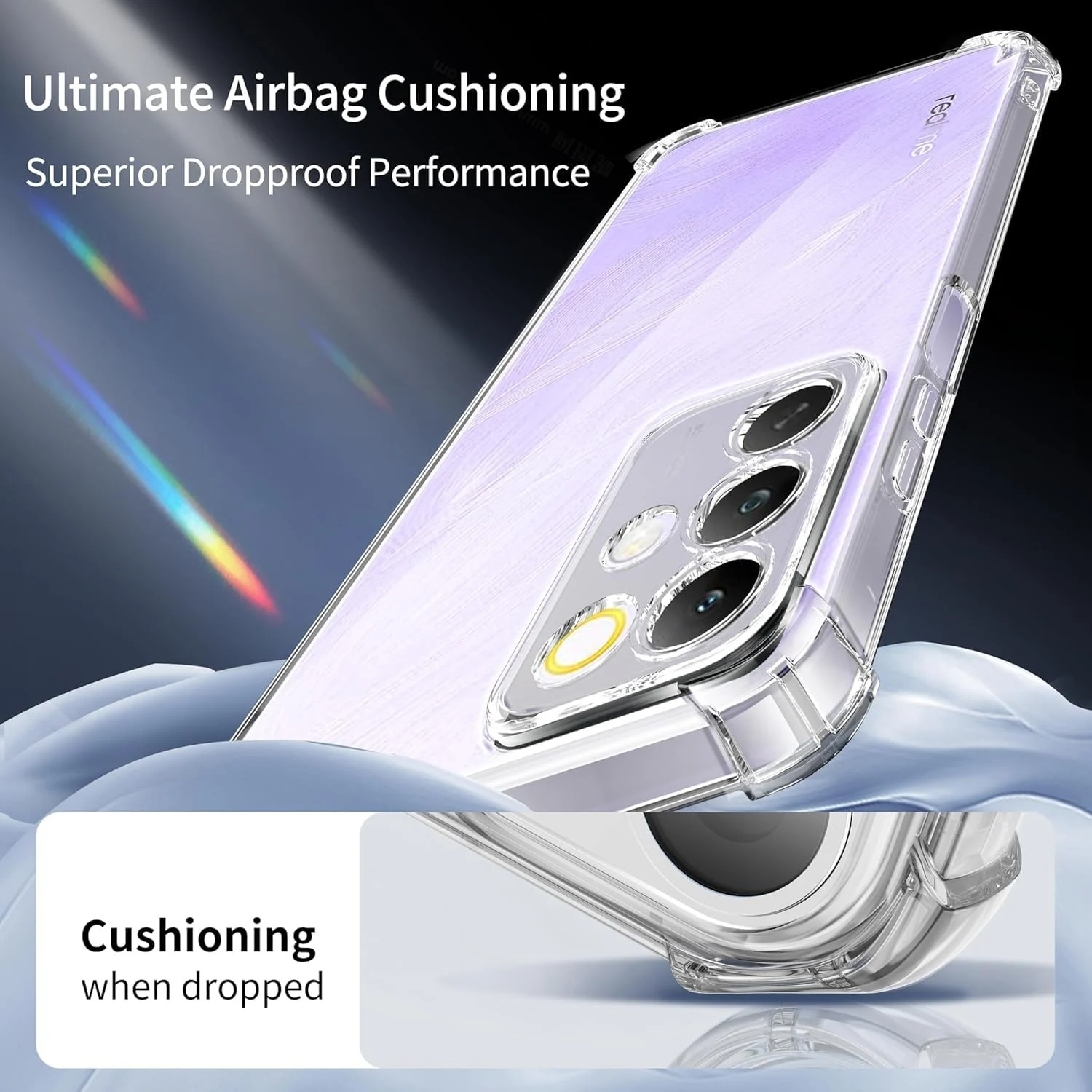 DL3 Mobilak Case Compatible with realme, Cover Silicone Transparent TPU Gorilla Anti-shock Protector Camera Shockproof Corners - Clear (realme C85) - Clear