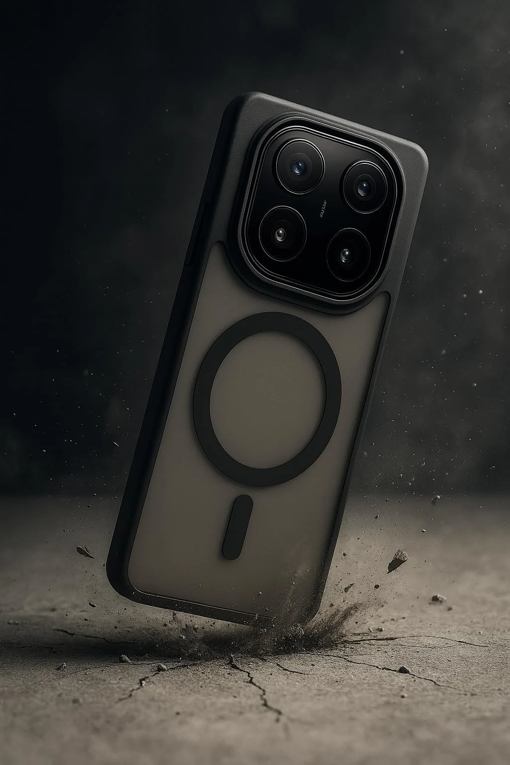 DL3 Mobilak Dl3 Mobailk Xiaomi Redmi Note 14 Pro 5G / POCO X7 5G Case - Slim & Lightweight Frosted Cover with Decorative Ring (Not Compatible With MagSafe), Shockproof, Anti-Scratch, Full Protection - Black