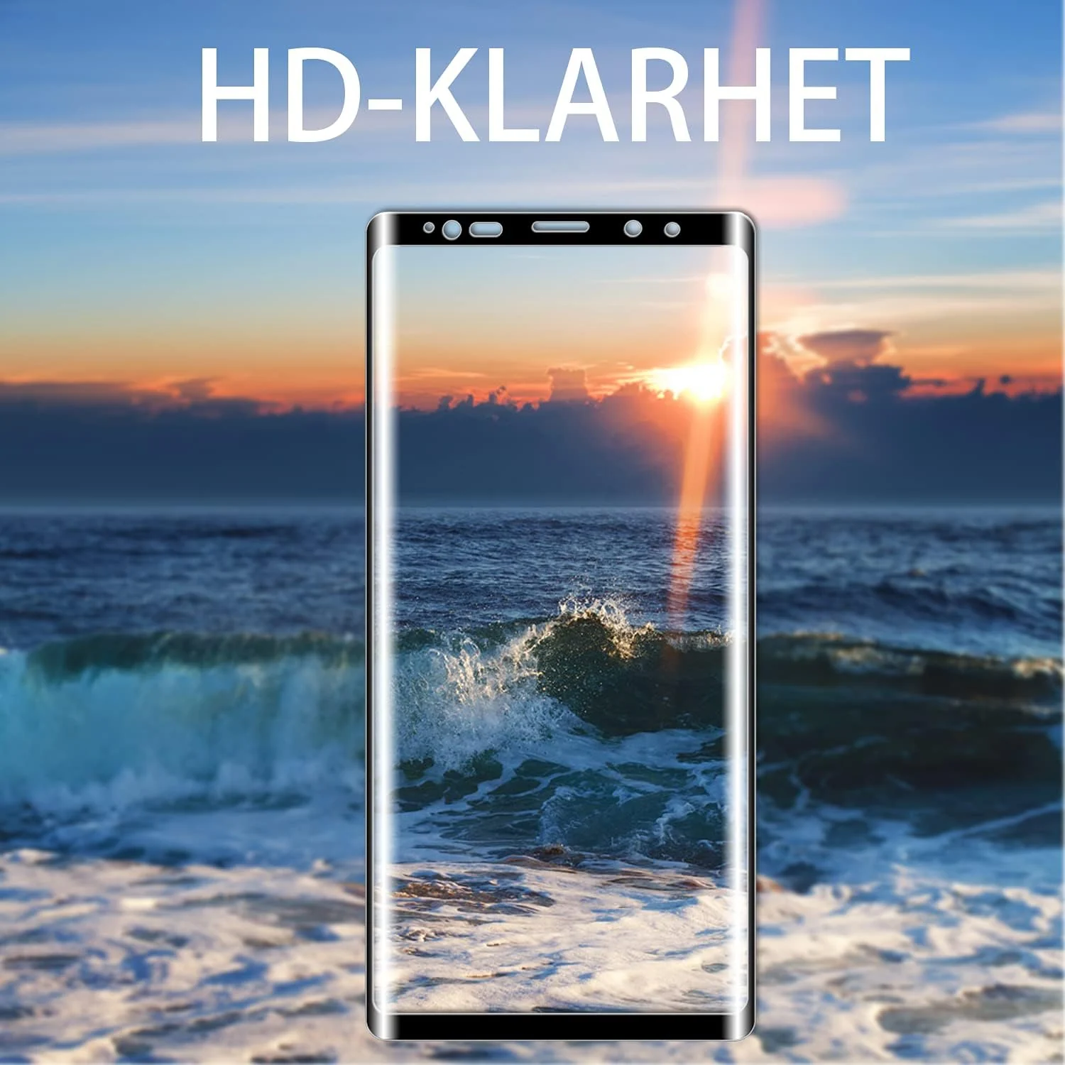 DL3 Mobilak Screen Protector for Samsung Galaxy Note 9, Tempered Glass Screen Saver Premium HD Protective, Scratch Resistant, NO-Bubble, 9H Hardness, Full Coverage Film - Clear