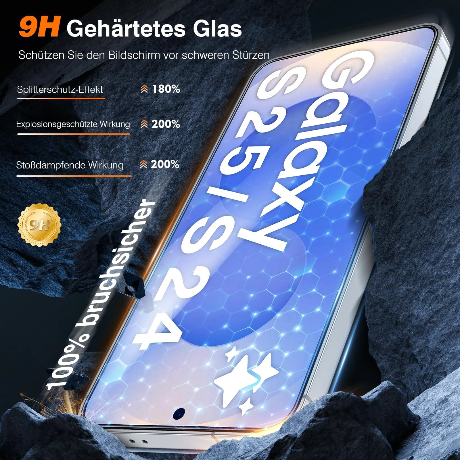 DL3 Mobilak Screen Protector for Samsung Galaxy S25 / Samsung Galaxy S24, Tempered Glass Screen Saver Premium HD Protective, Scratch Resistant, NO-Bubble, 9H Hardness, Full Coverage Film - Clear