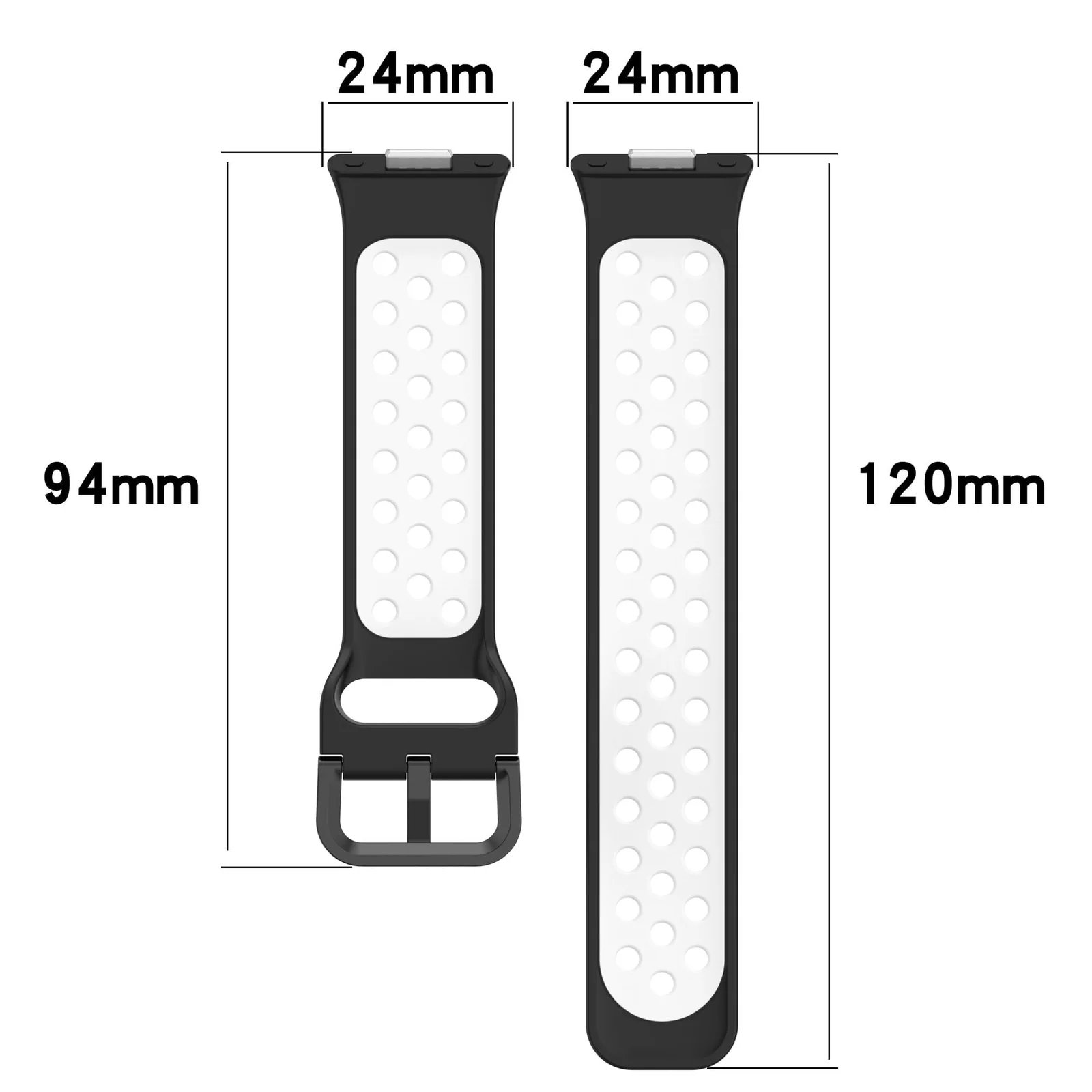 DL3 Mobilak Silicone Strap for Huawei Watch Fit 3, [Breathable] Soft Silicone Sport Wristband Bracelet Replacement Strap, Two-tone Strap, Adjustable Design, for Huawei Watch Fit3 - Red White