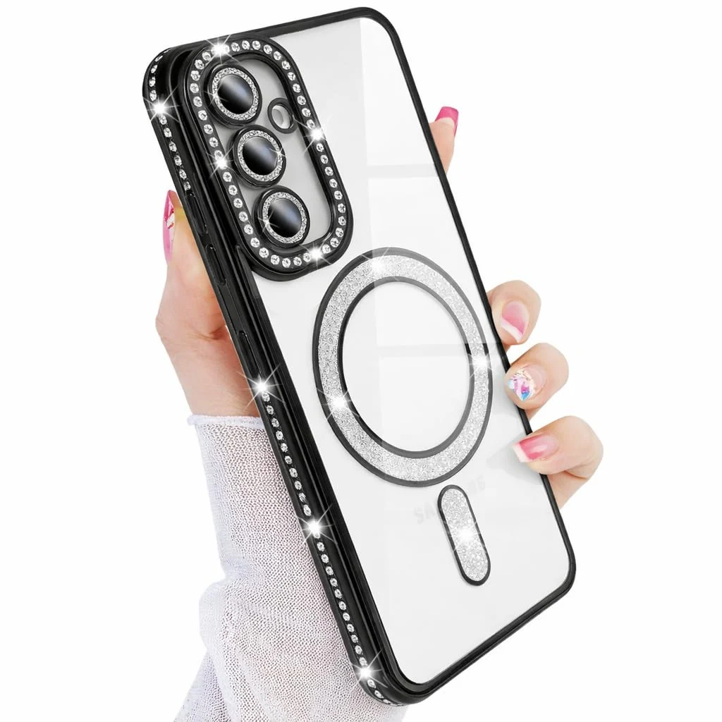 DL3 Mobilak MagSafe-Compatible Magnetic Case for Samsung Galaxy A16 with Camera Protection and Magnetic Car-Mount Support - Black