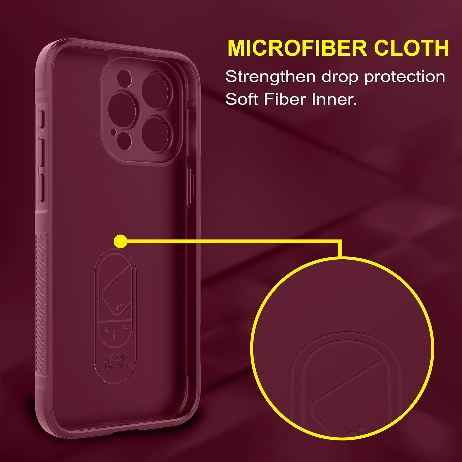 DL3 Mobilak Silicone Case for iPhone 12 Pro 6.1 Inch Heavy Duty Protective [Slim Fit] Shockproof Soft Flexible Protective Design Shock-Absorption TPU Cover With Camera Protection - Wine Red