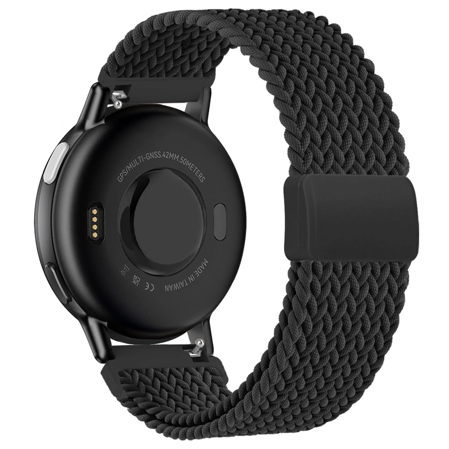 DL3 Mobilak Magnetic Braided Nylon Band Compatible with Xiaomi Redmi Watch 5 Active/Xiaomi Redmi Watch 5 Lite, 22mm Elastic Loop Stretchy Wristband Strap Replacement for Redmi Watch 5 Active/Redmi Watch 5 Lite - Black