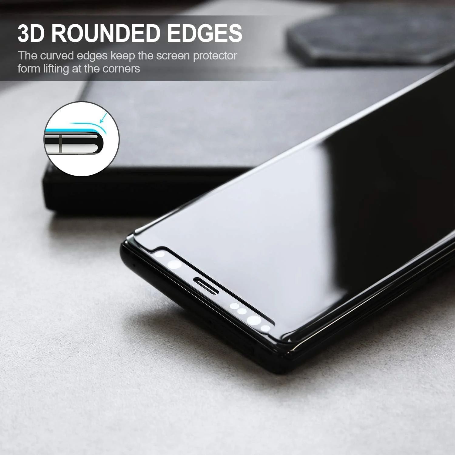 DL3 Mobilak Samsung Galaxy Note 9 Privacy Screen Protector, Anti-Spy 9H Hardness Tempered Glass Film [Case Friendly] [Bubble Free] - Black