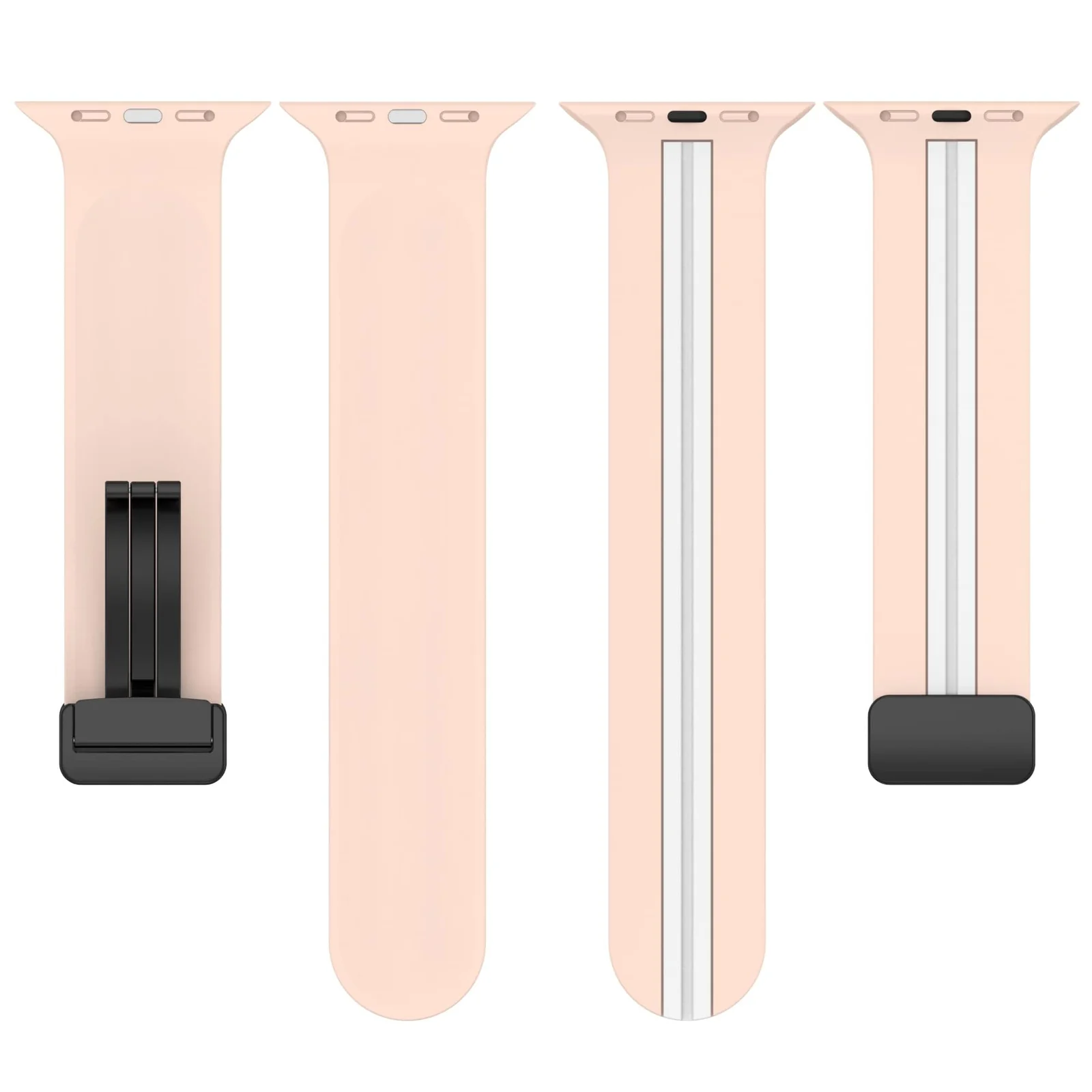 DL3 Mobilak Magnetic Bands for Apple Watch Ultra/Ultra 2 Band 49mm 45mm 44mm 42mm 41mm 40mm 38mm, Soft Sport Silicone Strap for iwatch Series 9/8/7/6/5/4/3/2/1/SE (42mm/44mm/45mm/49mm) - Pink White