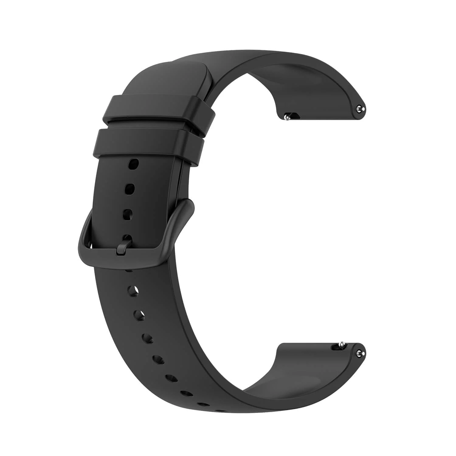 DL3 Mobilak Silicone Buckle Band 22MM Strap For Xiaomi Redmi Watch 5 Active/5 Lite/Samsung Galaxy Watch 3 45mm/Watch 46mm/Gear S3/Huawei watch GT5 GT4 GT3 GT2 GT 46MM/GT2E/GT3 Pro GT 5 Pro - Black