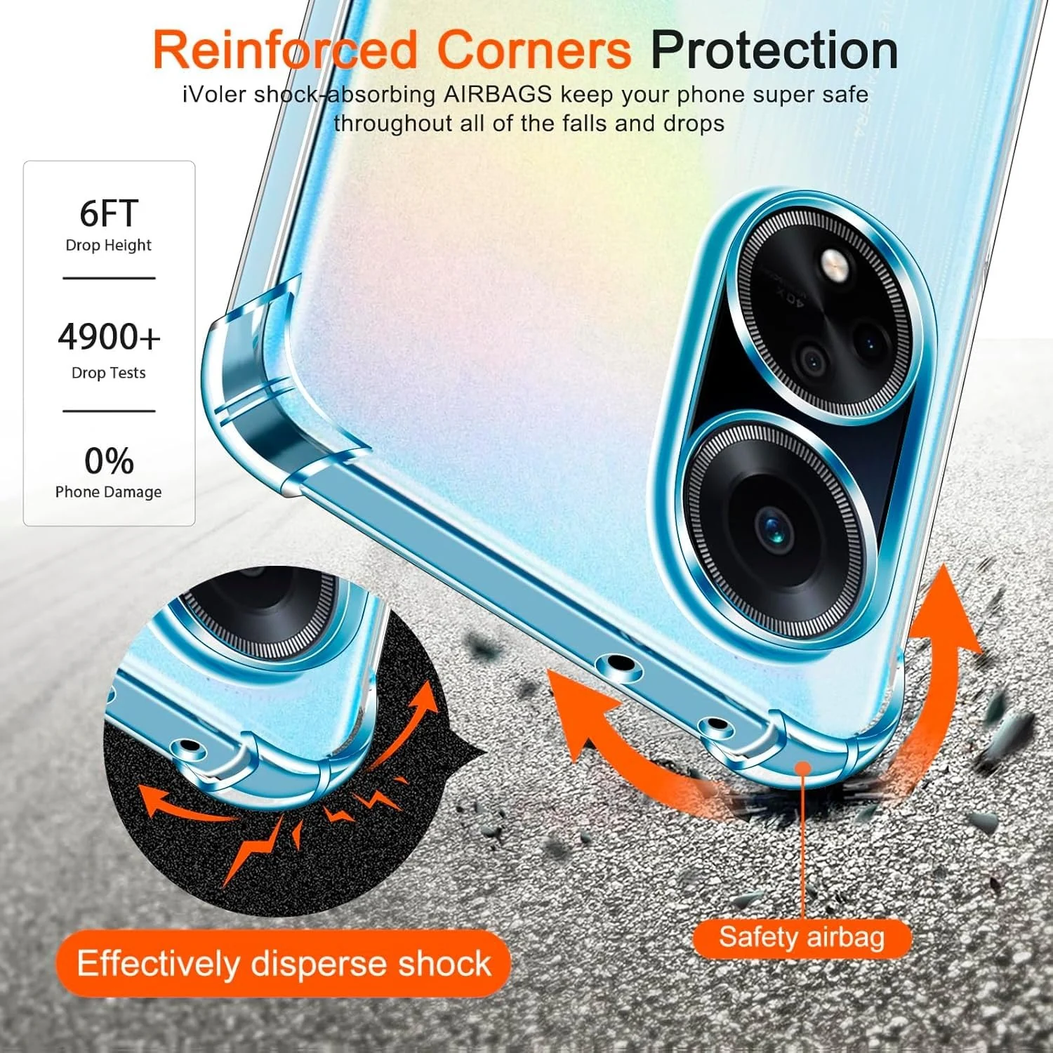 DL3 Mobilak Clear TPU Protective Case for OPPO A98 5G / OPPO A1 5G / OPPO F23 5G with Camera Protection and Shockproof Design - Clear