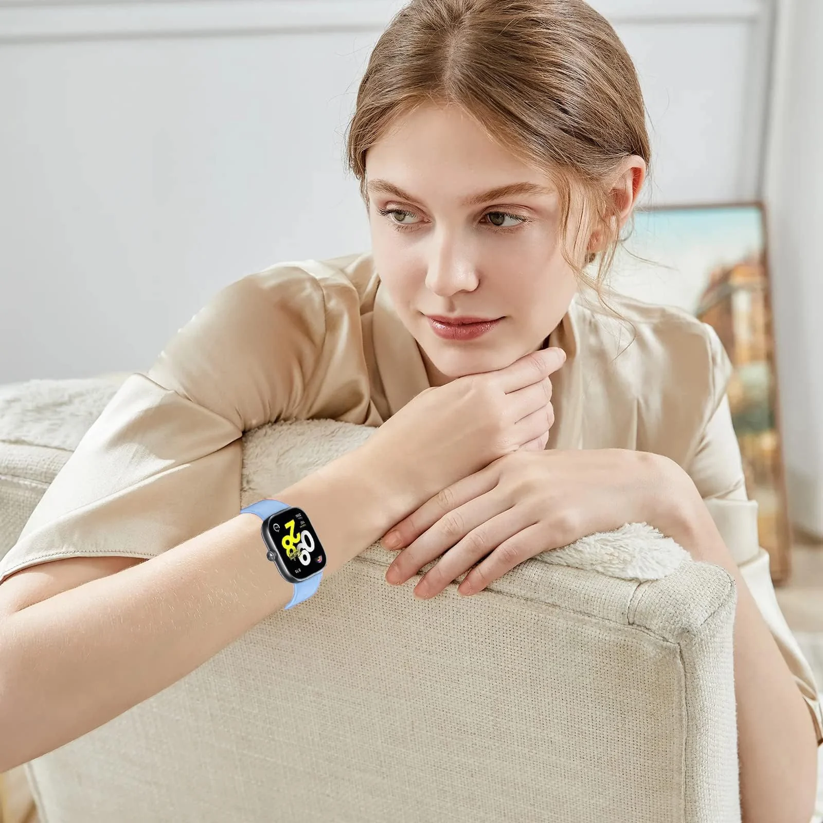 DL3 Mobilak Bracelet Compatible with Xiaomi Redmi Watch 6/5/4 / Xiaomi Smart Band 10 Pro/9 Pro/8 Pro, Soft TPU Replacement Strap Sports, Strap for Men and Women - Baby Blue