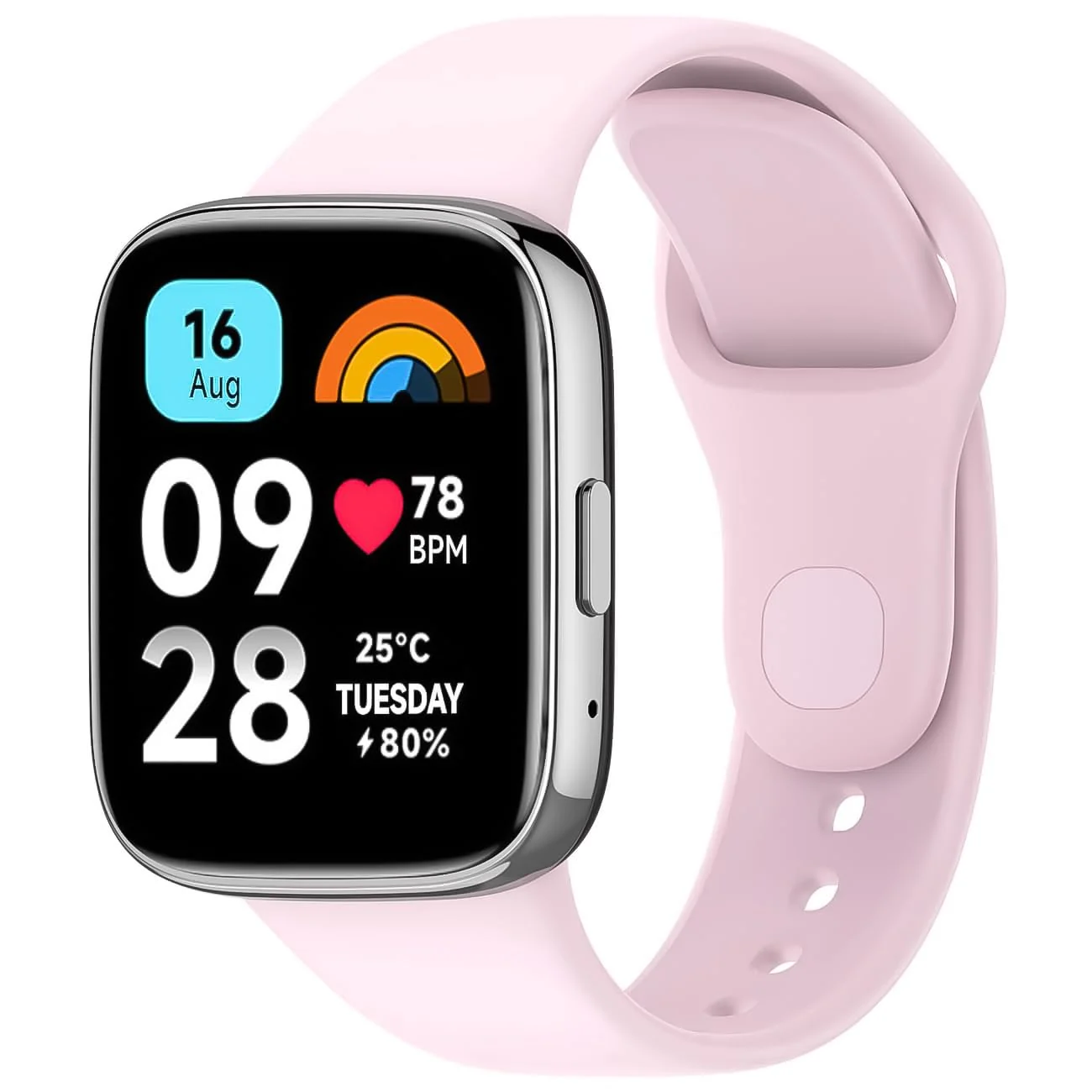DL3 Mobilak Strap Silicone Compatible With Xiaomi Redmi Watch 3 Active/Redmi Watch 3 Lite, Sport Silicone Watch Band Wrist Strap, Bracelet Wristband Wrist Strap - Ice Pink