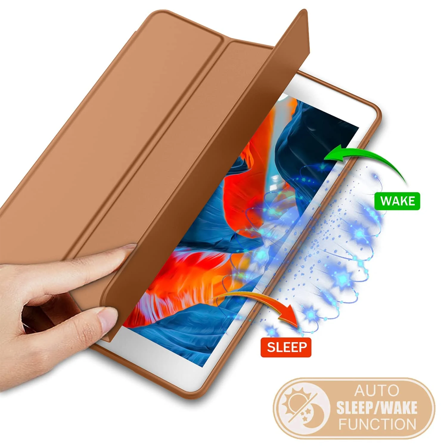 DL3 Mobilak Smart Case Compatible with iPad Mini 1/2/3 Case, Case Flip Cover Leather Case Soft TPU Back And Trifold Stand With Auto Sleep For iPad Mini 1st/2nd/3rd Generation 7.9 inch - Havana