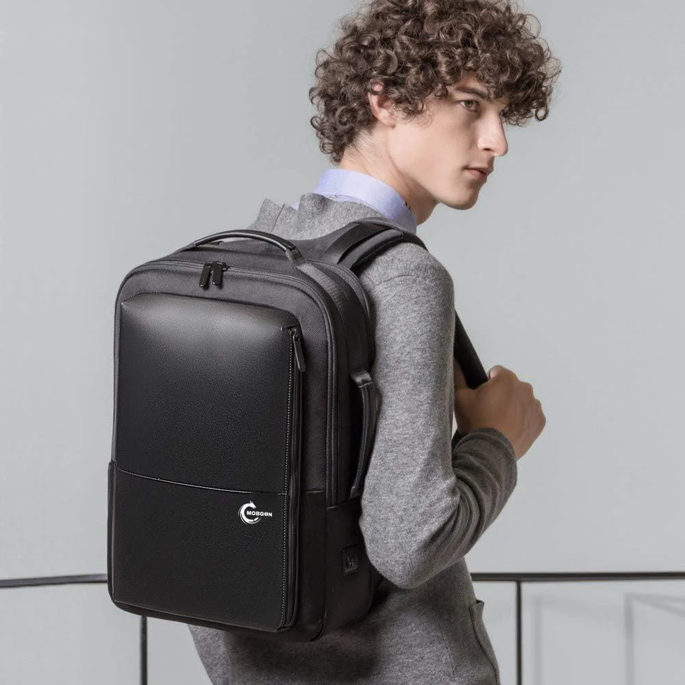 Mobigon 17 Inch Laptop Backpack Slim Durable Business Computer Travel Backpack with USB Charging Port, Lightweight Casual Bag Daypack for College Work Office Men Women, MacBooks, Surface - Black