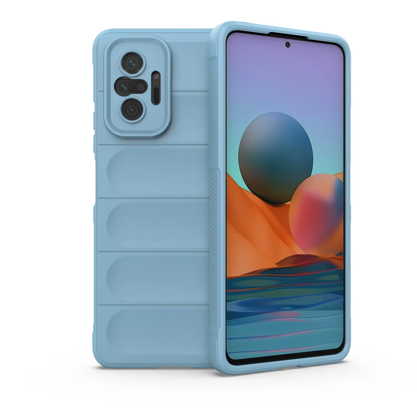DL3 Mobilak Flexible Silicone and TPU Protective Case with Camera Protection for Xiaomi Redmi Note 10 Pro / Note 10 Pro Max - Baby Blue
