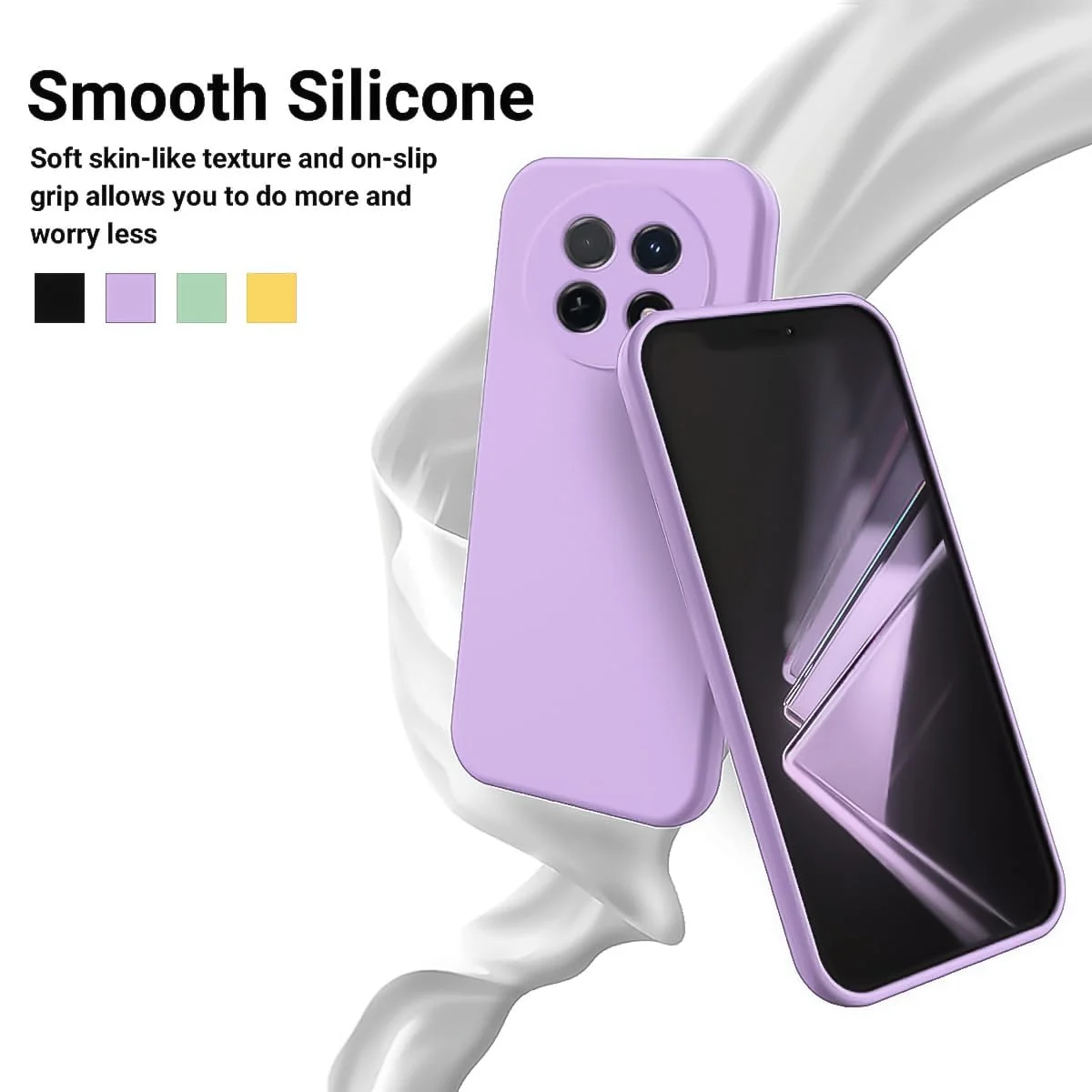 DL3 Mobilak Soft Silicone Protective Case for Huawei Nova Y91 4G / Huawei Enjoy 60X 4G with Microfiber Lining and Shockproof Design - Light Purple