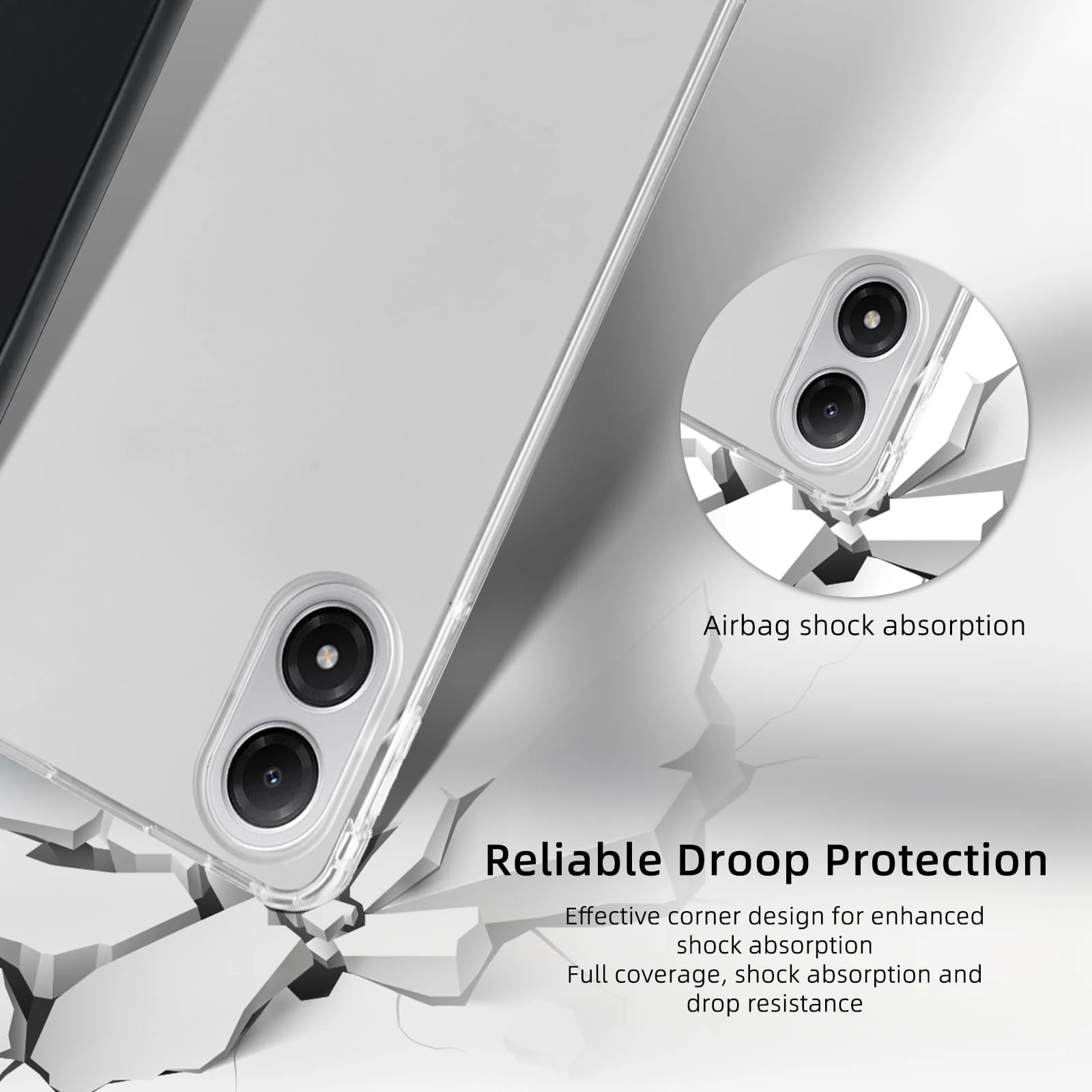 DL3 Mobilak Case for Xiaomi Redmi Pad 2 Pro (2025) / Redmi Pad Pro (2024) / POCO Pad (2024) 12.1-inch, Clear Shockproof Back Cover Built-in Pencil Holder, Auto Sleep/Wake - Black