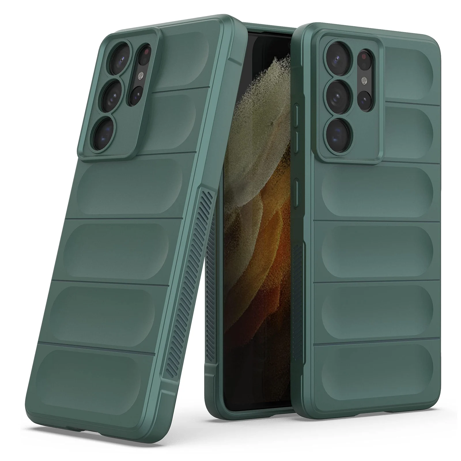 DL3 Mobilak Rugged Protective Case for Samsung Galaxy S21 Ultra, Camera protection, Shock-absorbing protection, Non-slip grip - Green