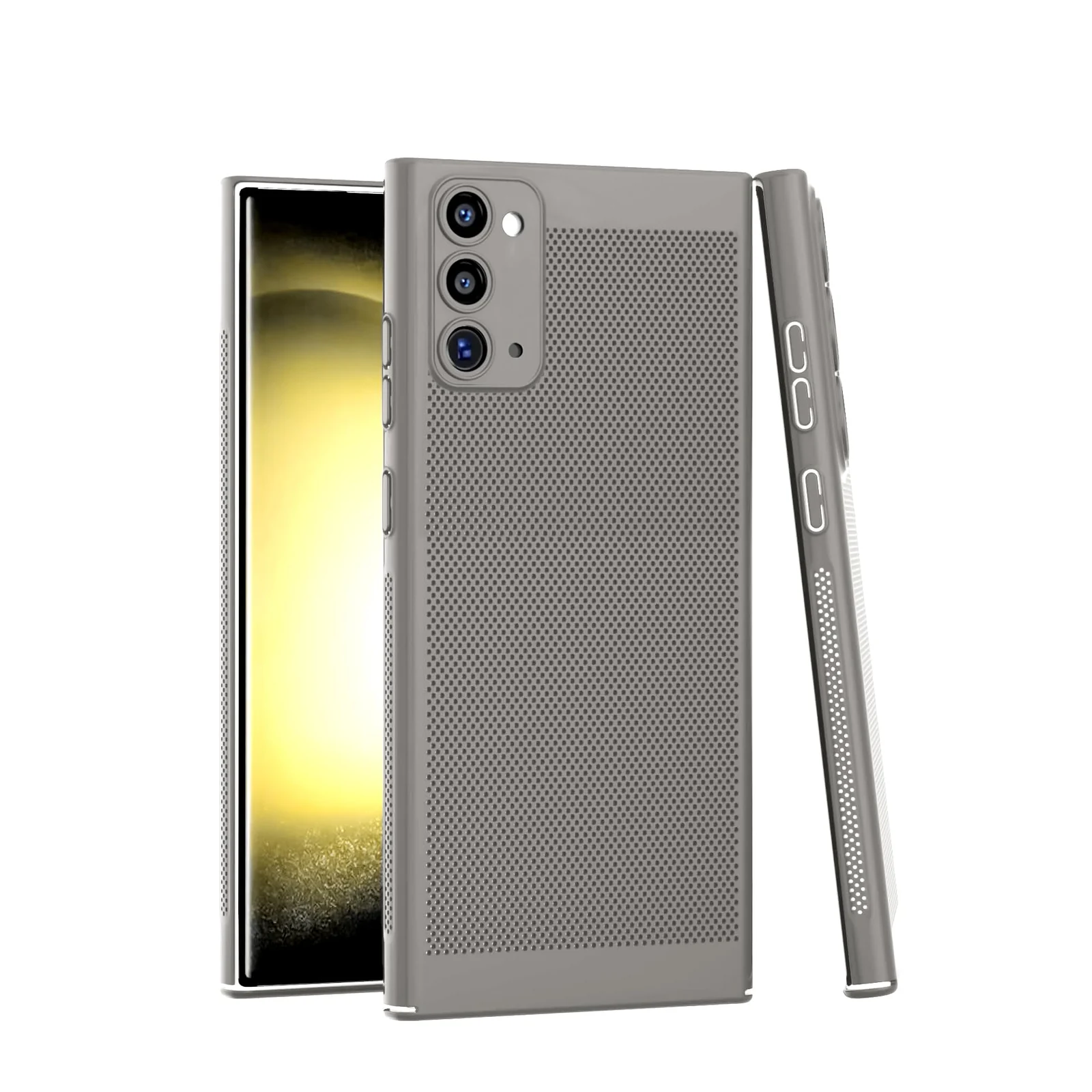 DL3 Mobilak Heat-Dissipation Hard PC Case with Built-In Camera Lens Protector for Samsung Galaxy Note 20 - Titanium Gray