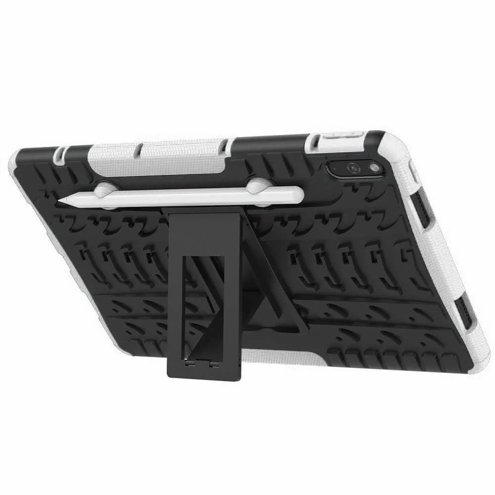 DL3 Mobilak Case For Huawei Matepad 10.4 Inch 2022/2020 tablet, Hybrid Rugged Armor Heavy Duty 2 in 1 TPU + PC Combo Dual Layer Shockproof Case with Kickstand - White