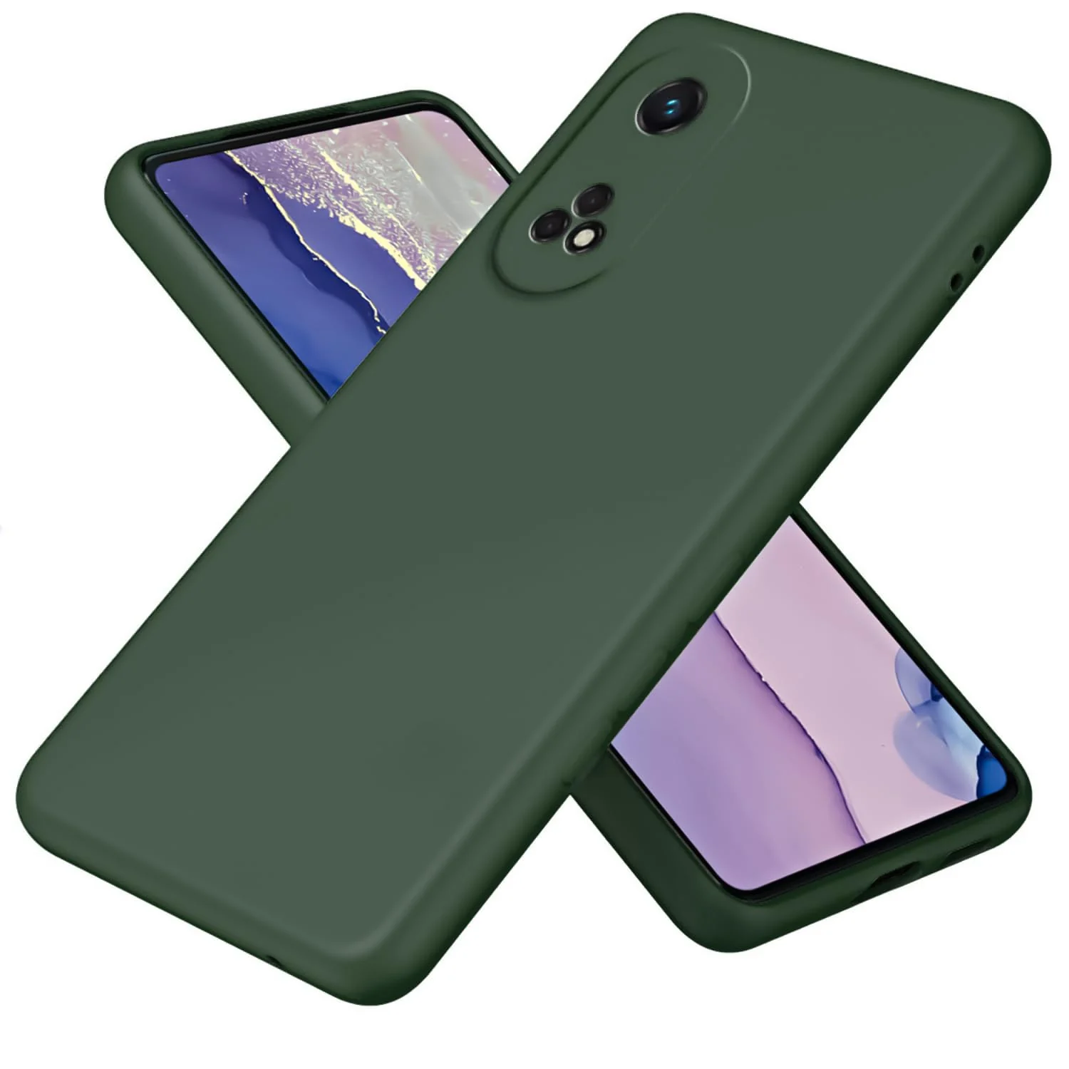 DL3 Mobilak OPPO Reno 8T 4G (Not 5G) Case, Soft Flexible Silicone Gel Rubber Bumper Cover, Full Body Shockproof Protective Phone Case - Green