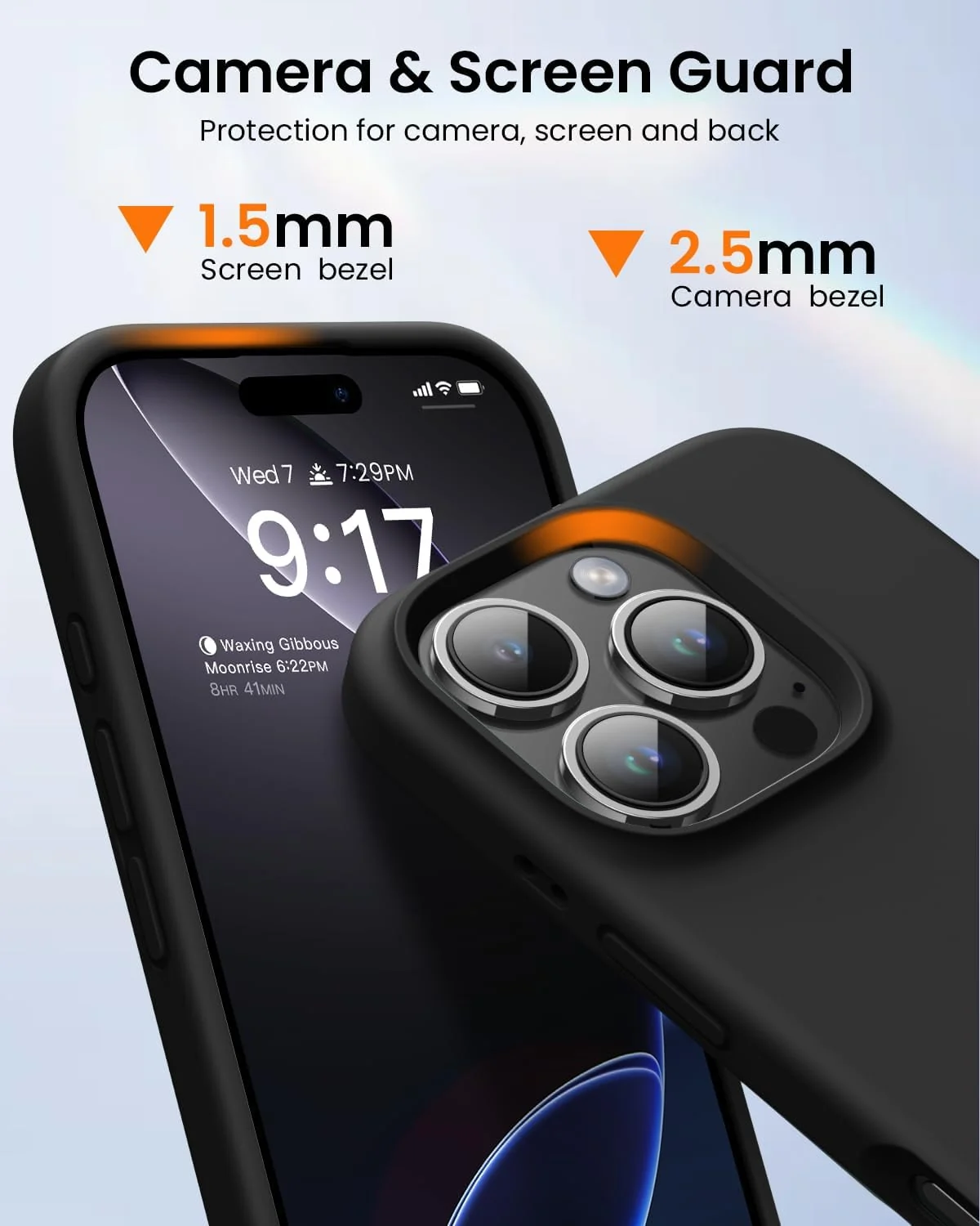 DL3 Mobilak Liquid Silicone Protective Case with Soft Microfiber Lining for iPhone 16 Pro - Black